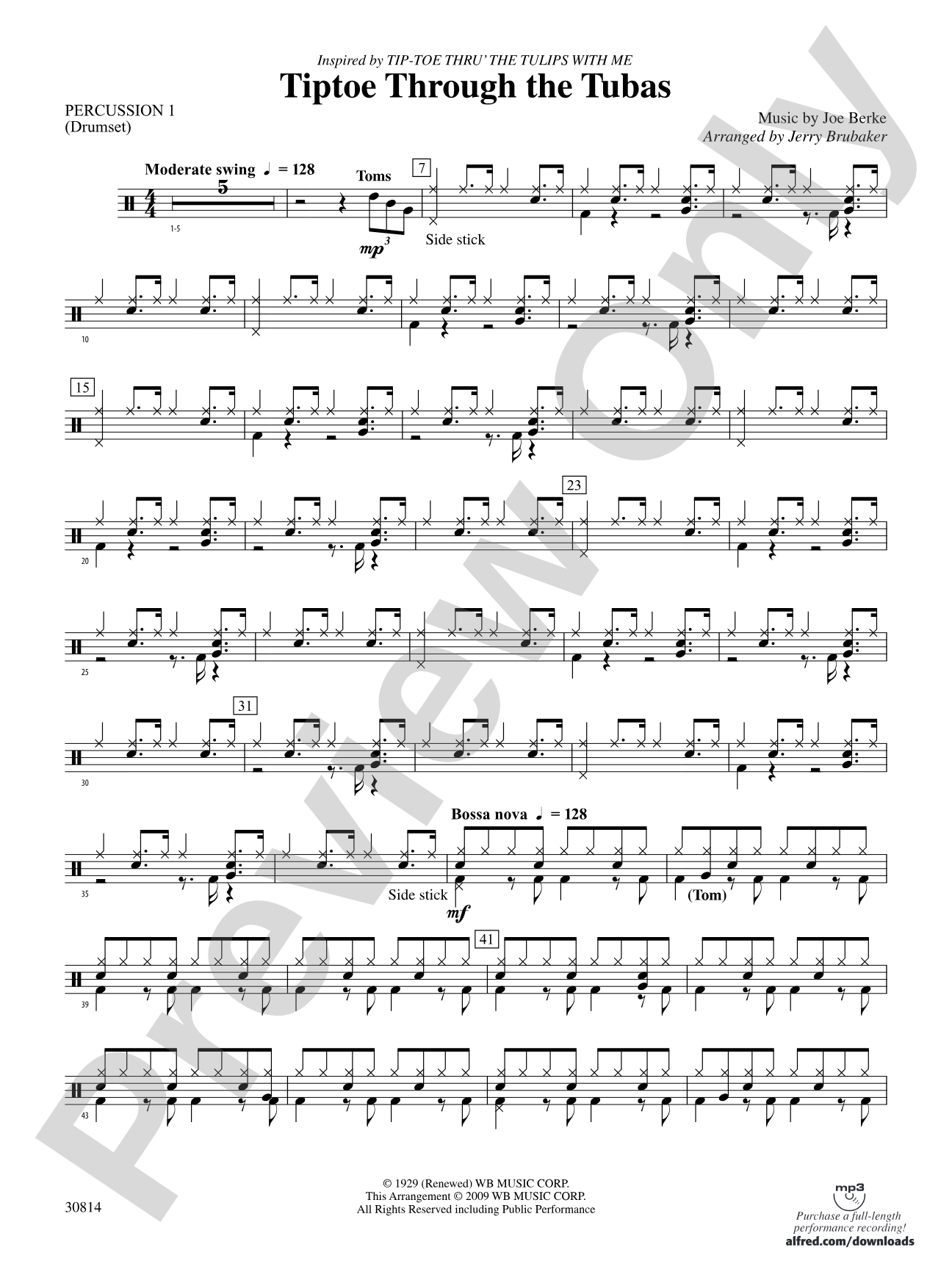 Tiptoe Through the Tubas: 1st Percussion