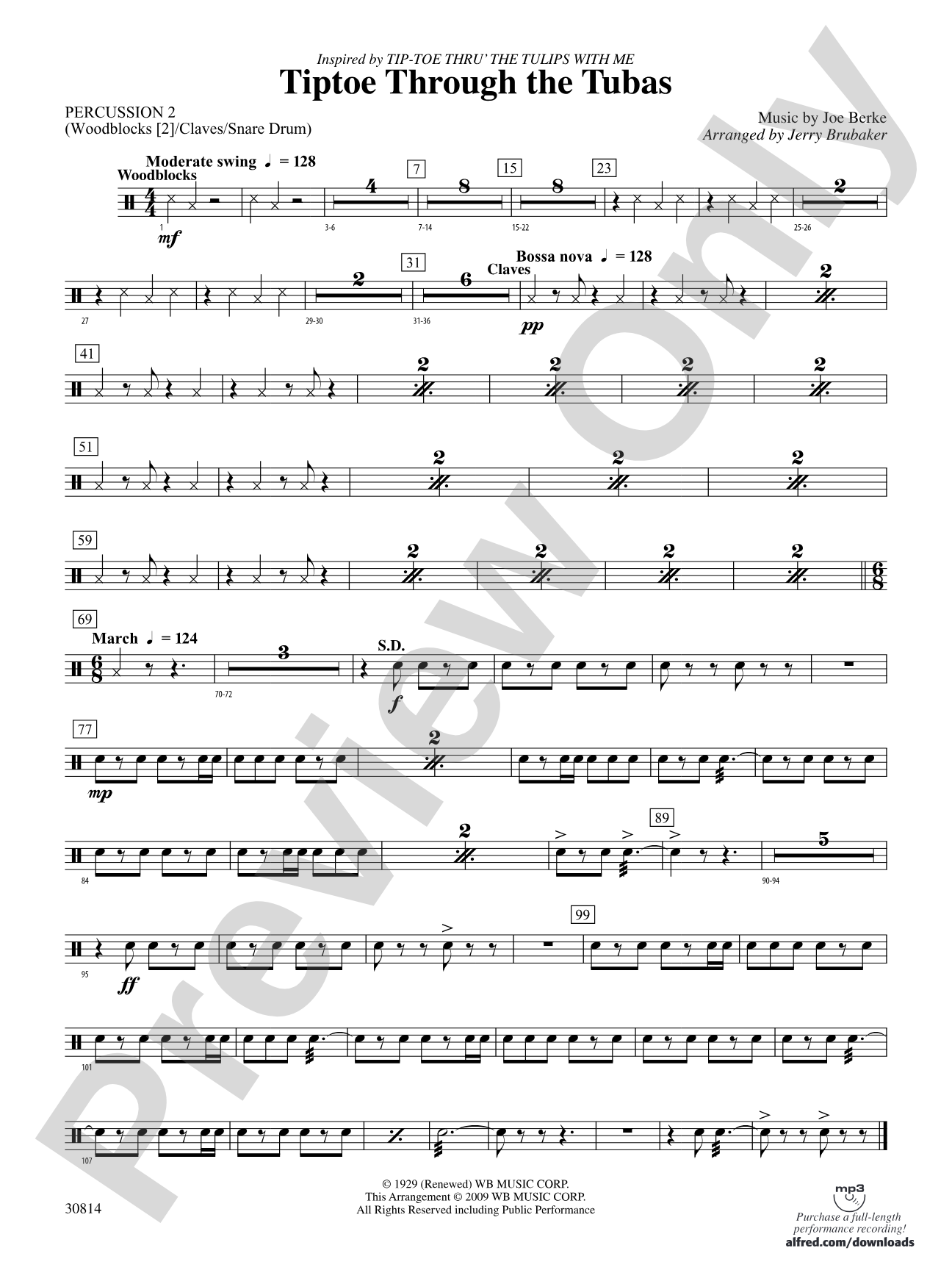 Tiptoe Through the Tubas: 2nd Percussion