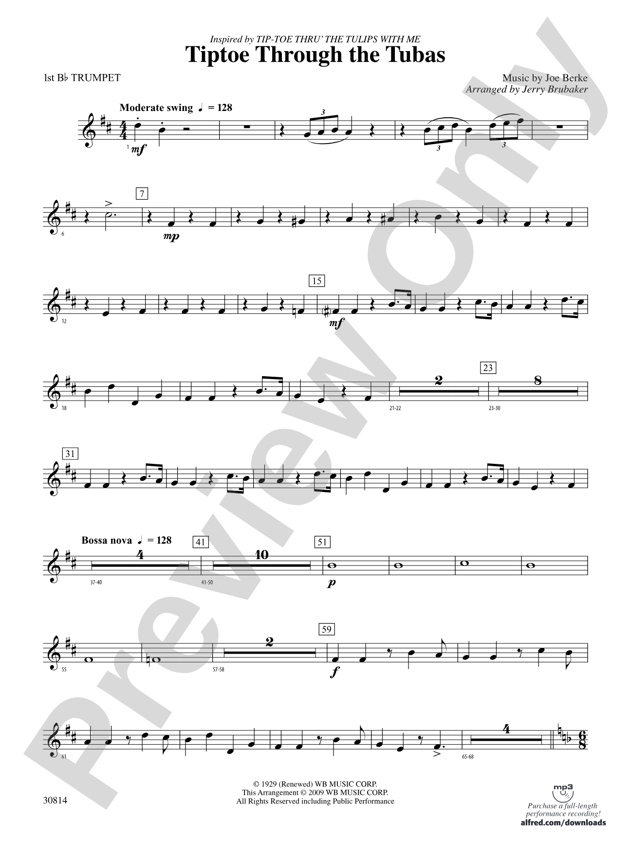 Tiptoe Through the Tubas: 1st B-flat Trumpet