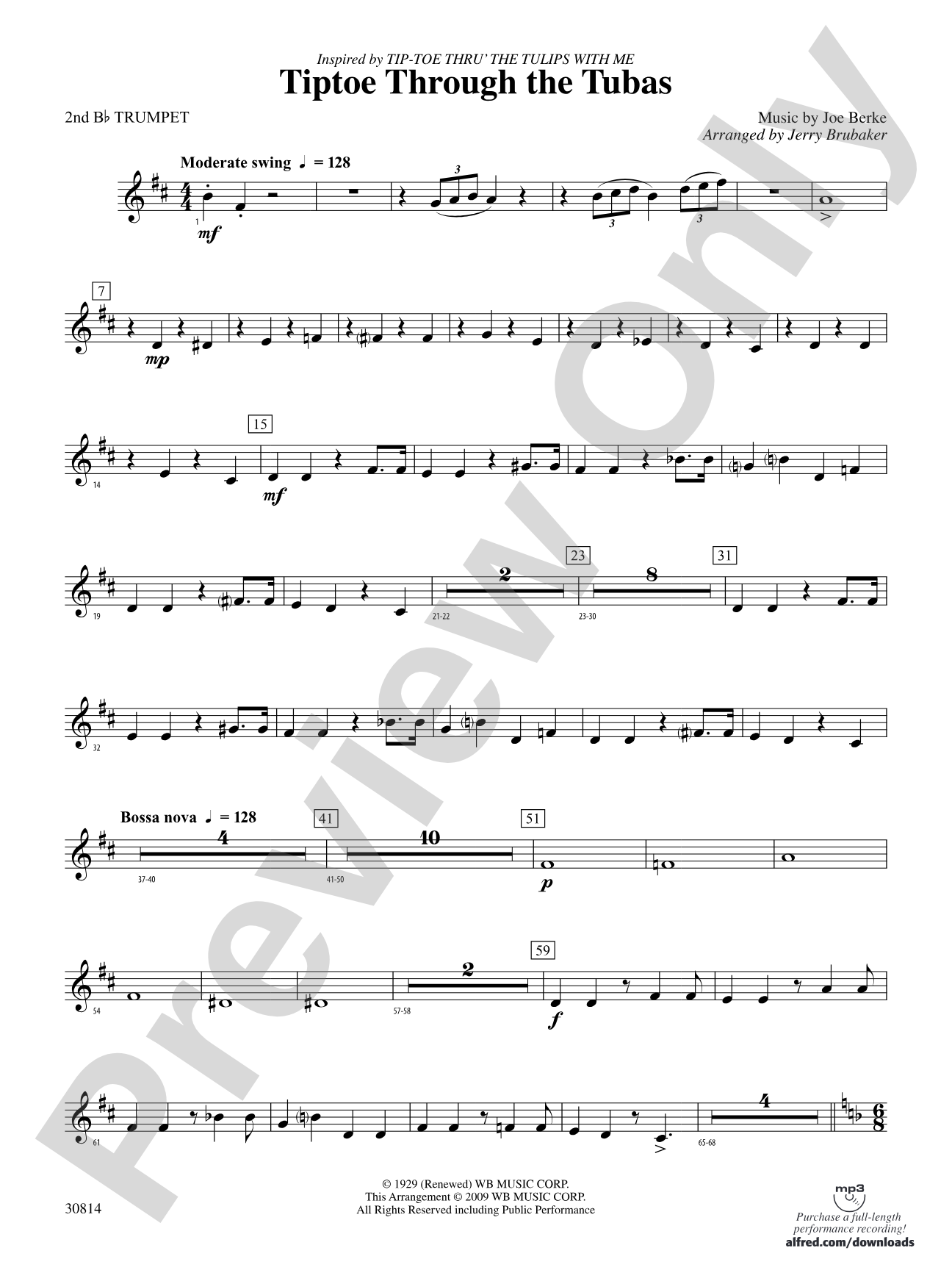 Tiptoe Through the Tubas: 2nd B-flat Trumpet
