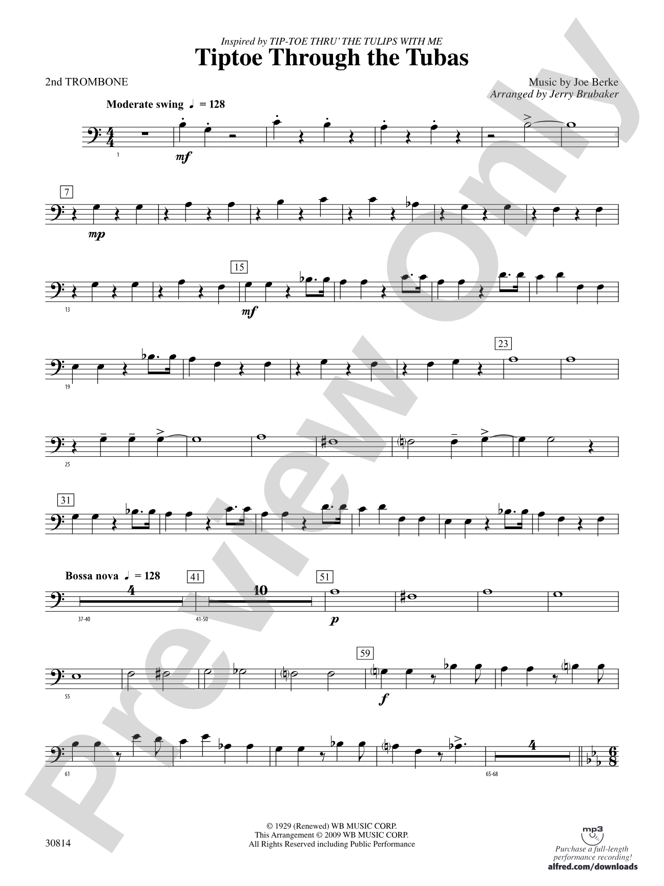 Tiptoe Through the Tubas: 2nd Trombone