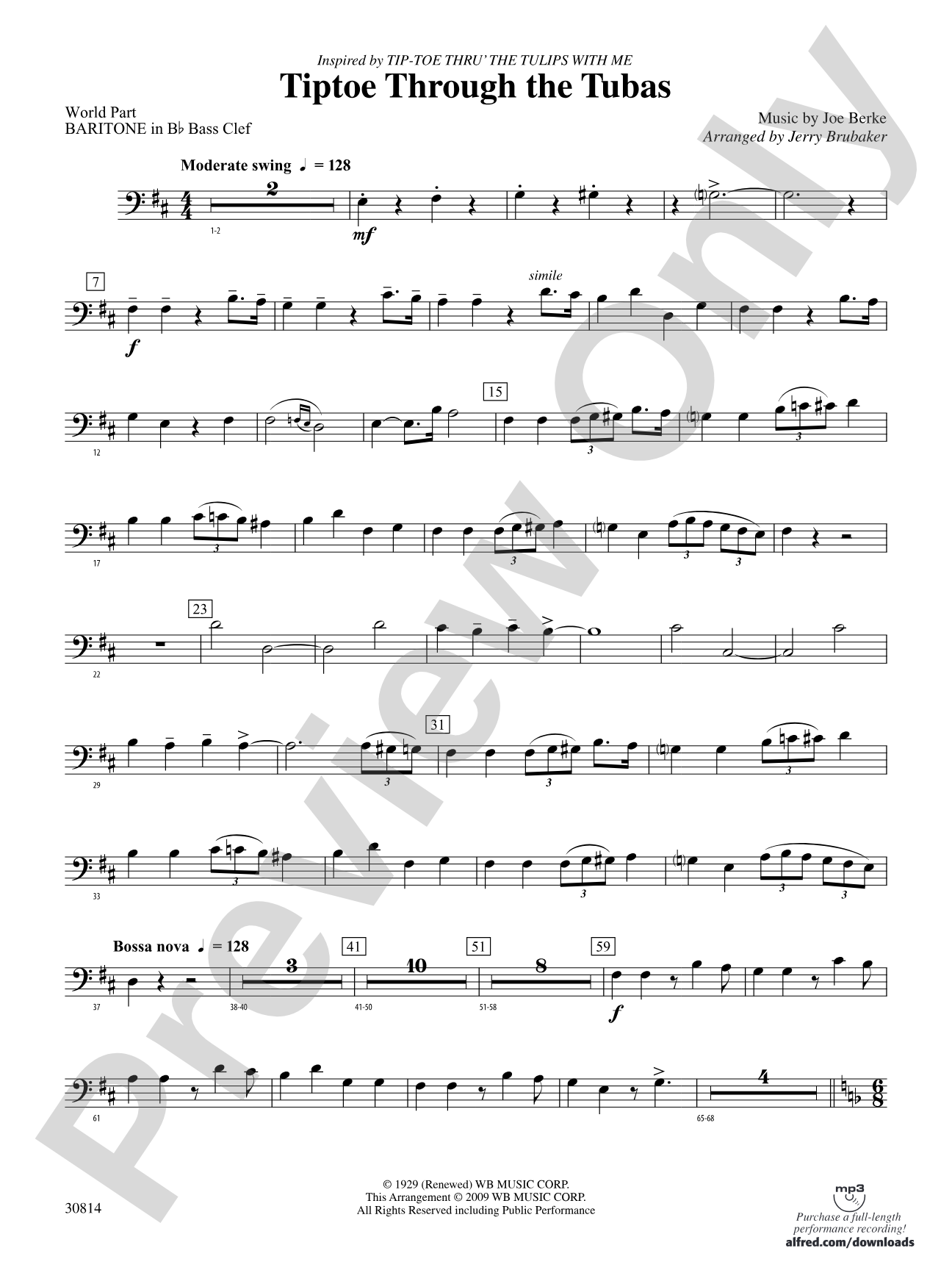 Tiptoe Through the Tubas: (wp) B-flat Baritone B.C.