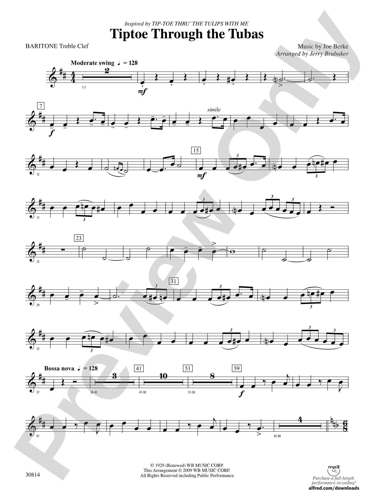 Tiptoe Through the Tubas: (wp) Baritone T.C.