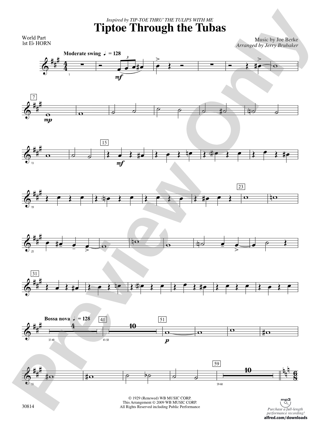 Tiptoe Through the Tubas: (wp) 1st Horn in E-flat