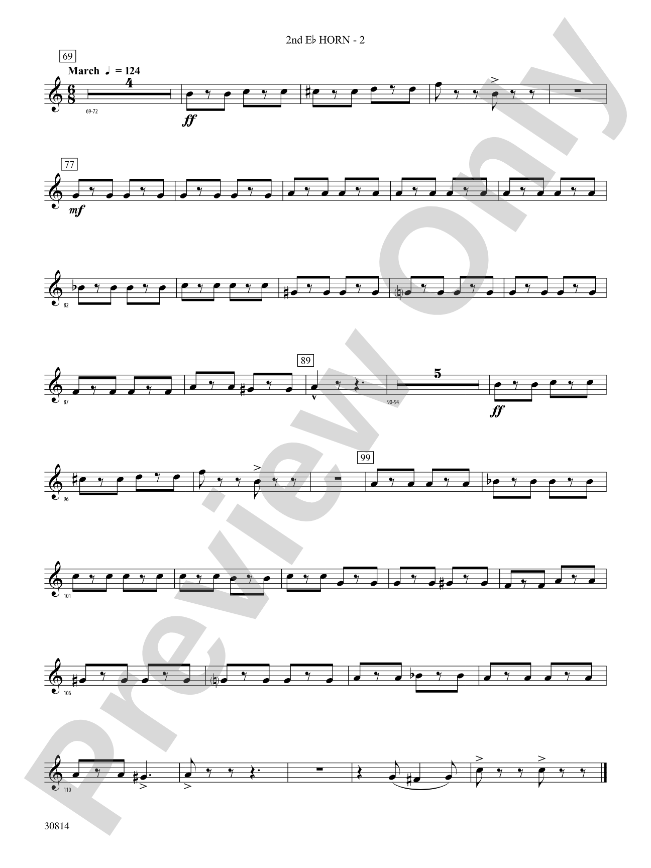 Tiptoe Through the Tubas: (wp) 2nd Horn in E-flat