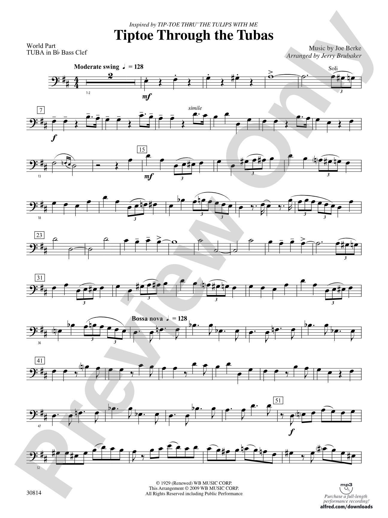 Tiptoe Through the Tubas: (wp) B-flat Tuba B.C.