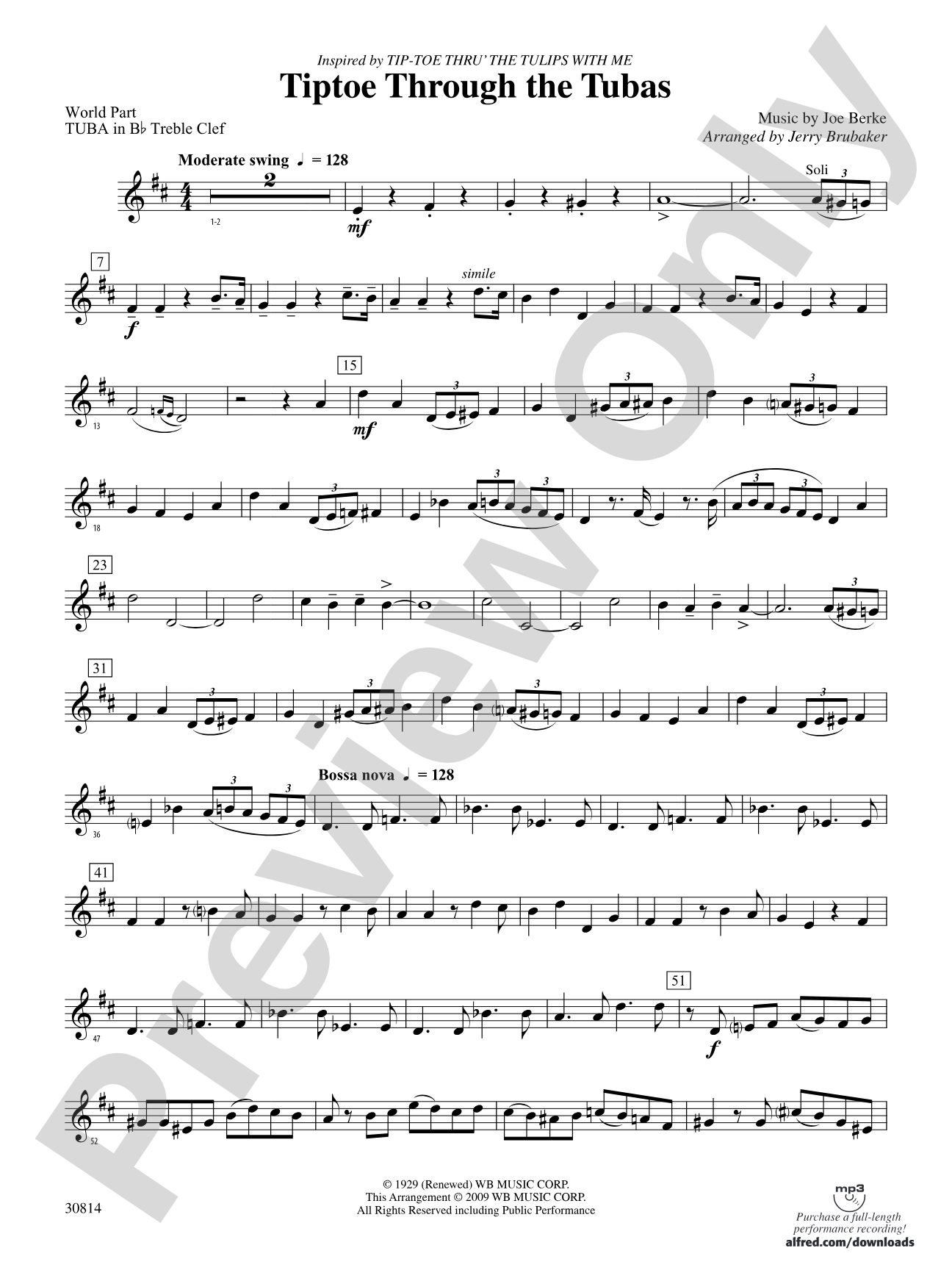 Tiptoe Through the Tubas: (wp) B-flat Tuba T.C.