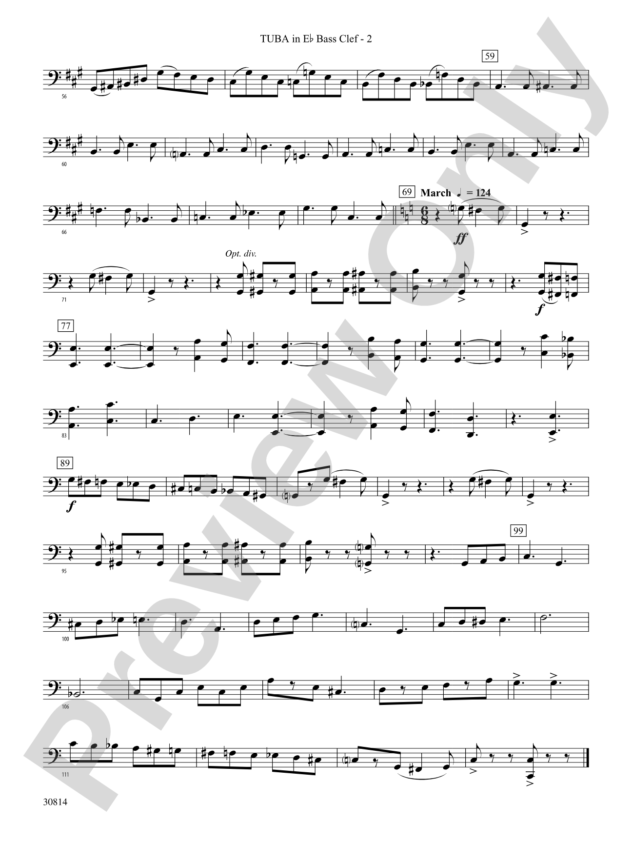 Tiptoe Through the Tubas: (wp) E-flat Tuba B.C.