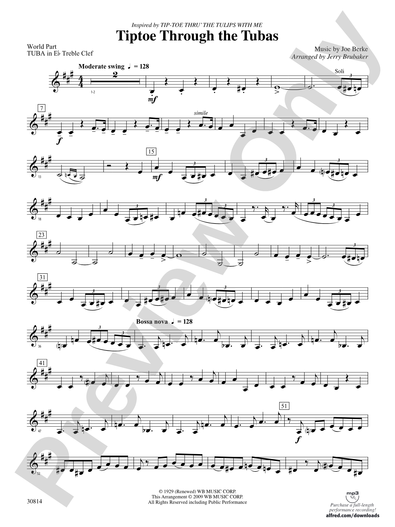 Tiptoe Through the Tubas: (wp) E-flat Tuba T.C.