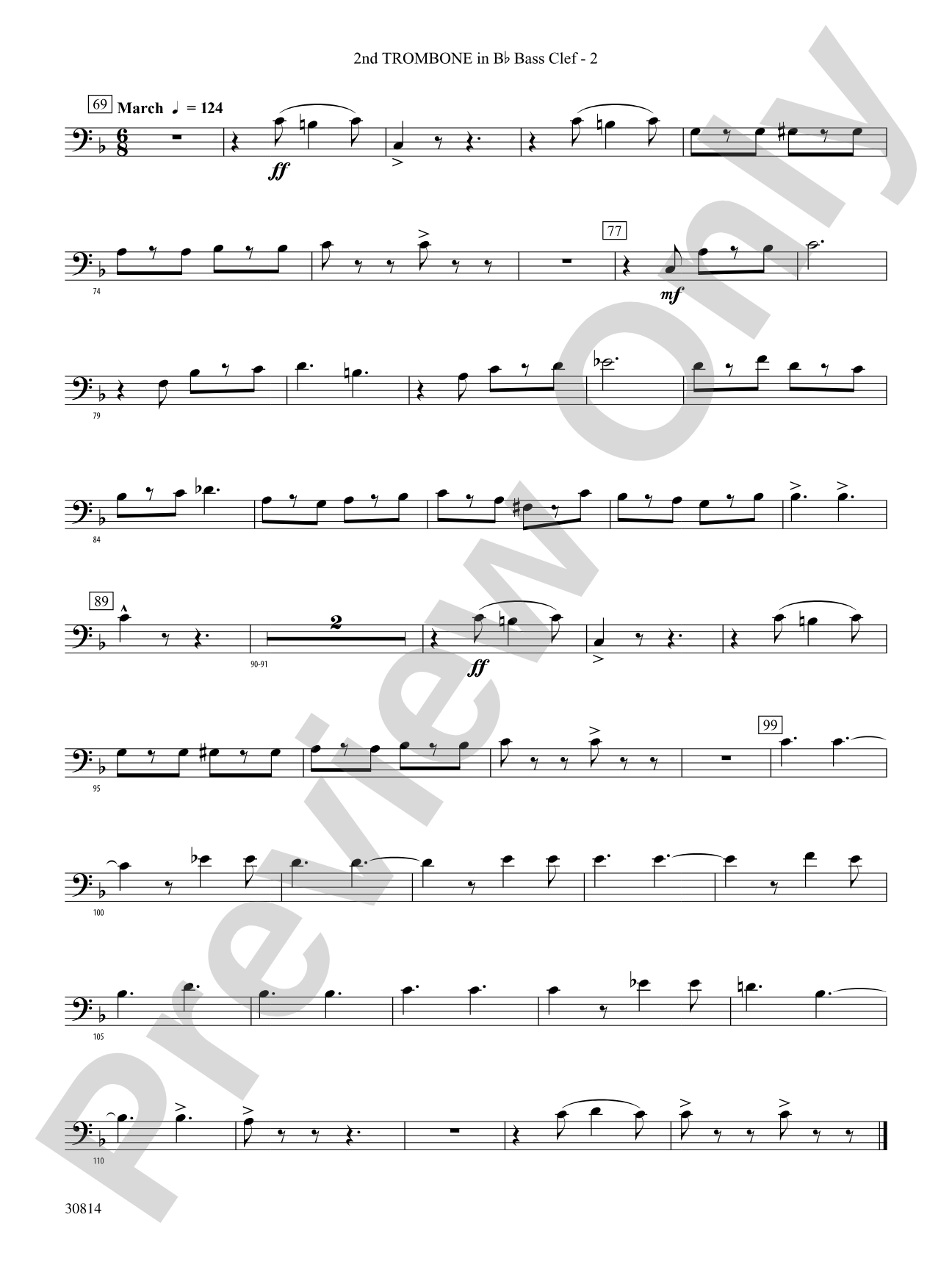 Tiptoe Through the Tubas: (wp) 2nd B-flat Trombone B.C.