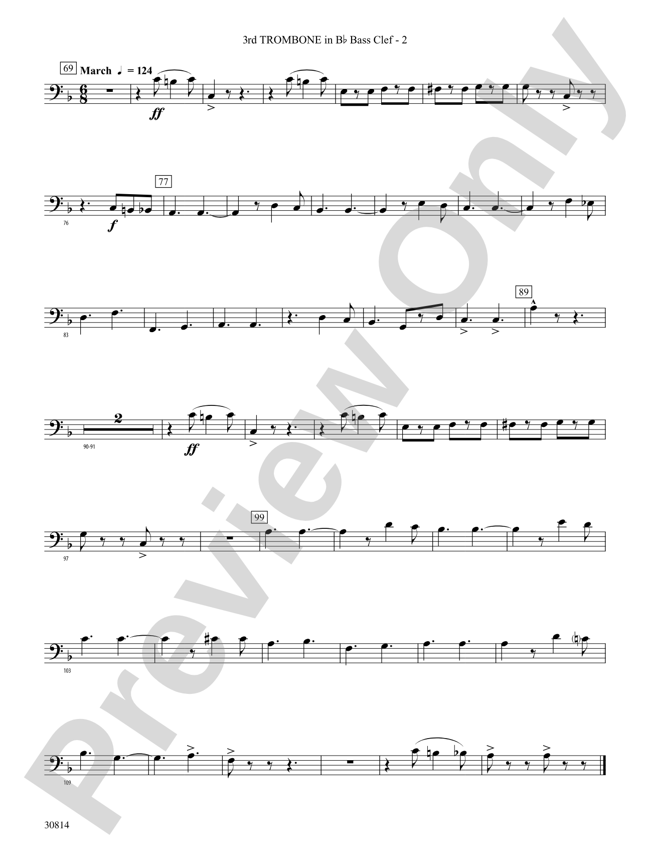 Tiptoe Through the Tubas: (wp) 3rd B-flat Trombone B.C.