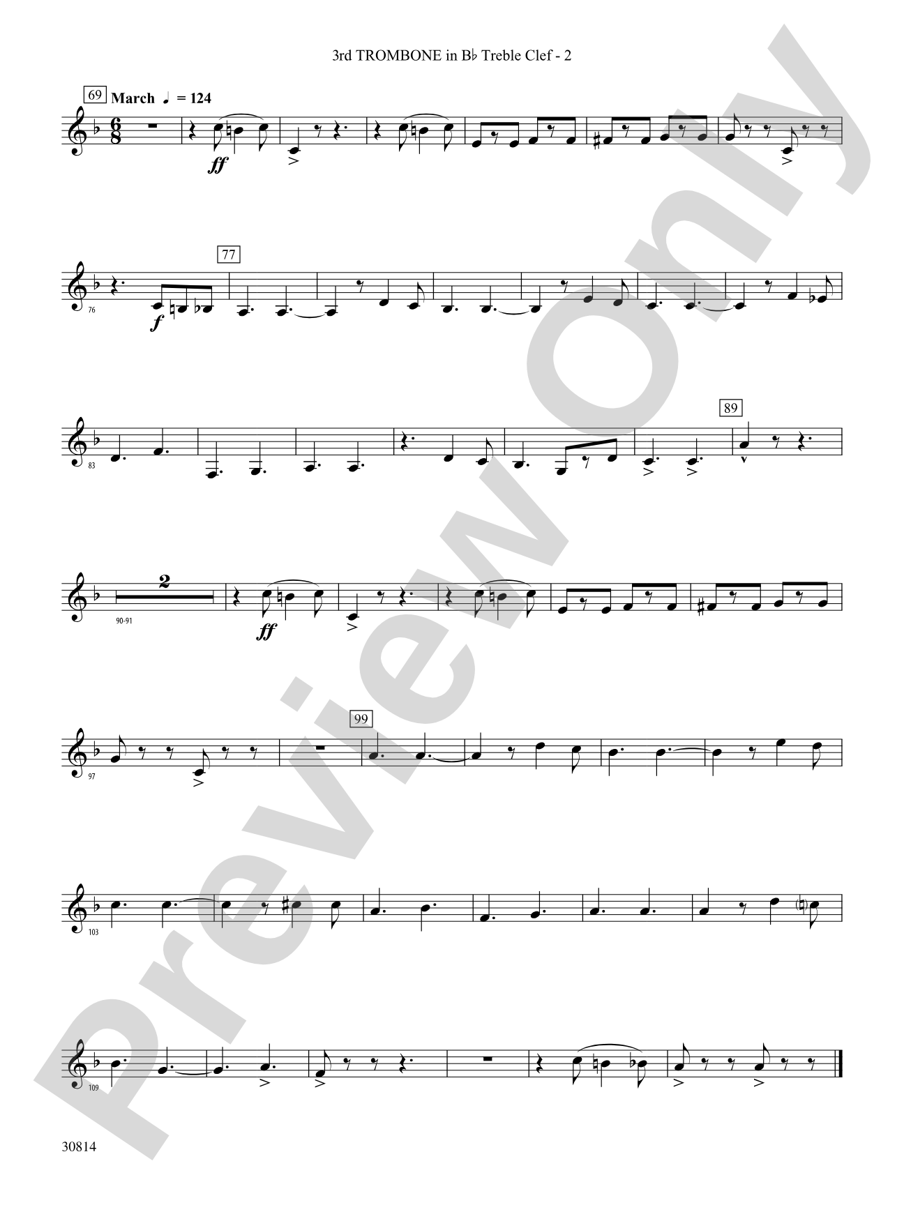 Tiptoe Through the Tubas: (wp) 3rd B-flat Trombone T.C.