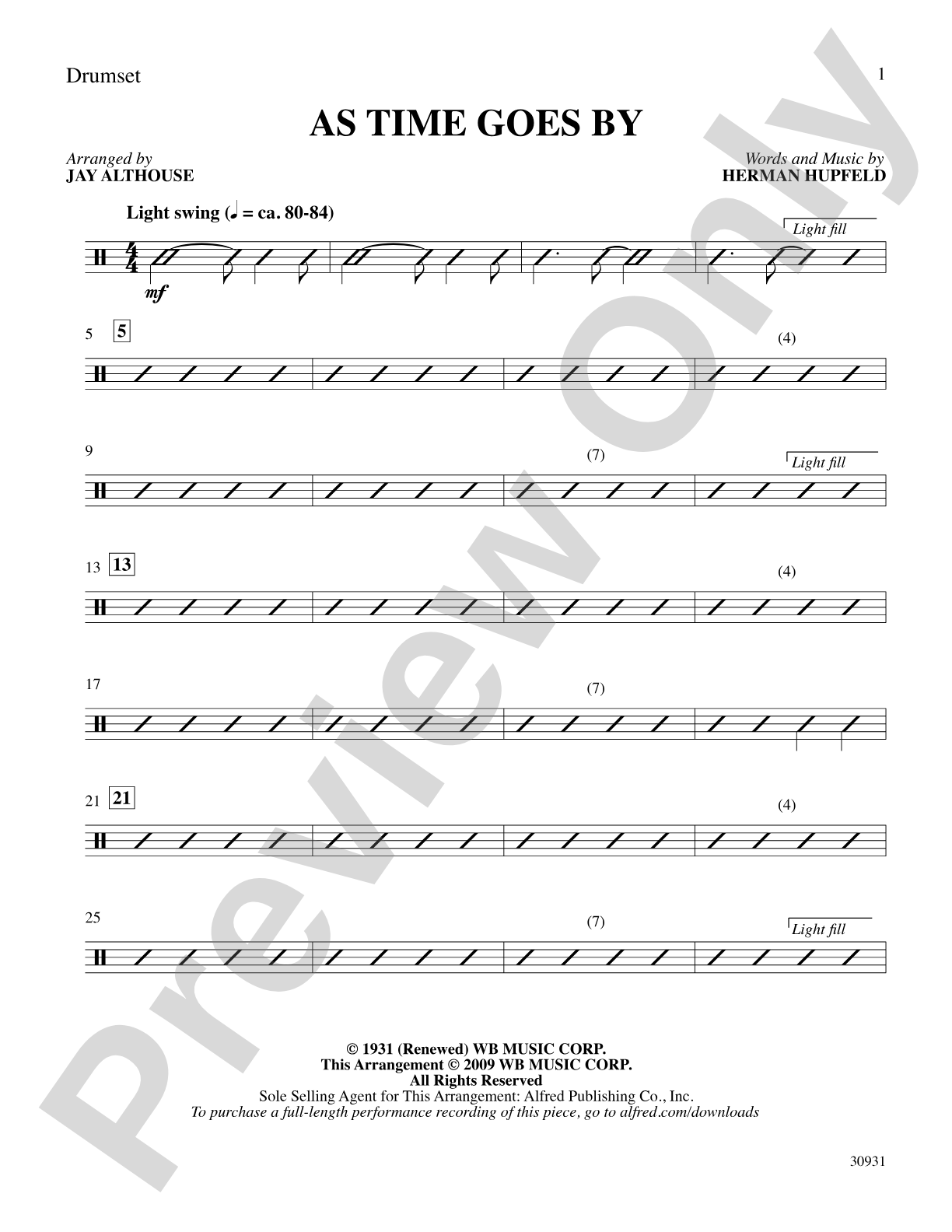 As Time Goes By: Drums: Choral SoundPax