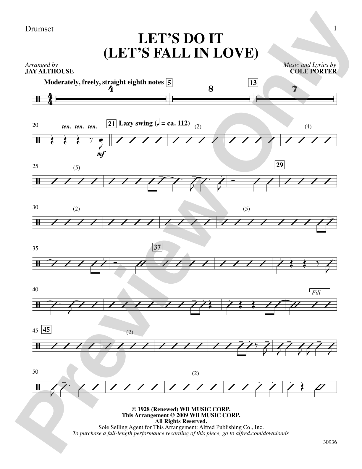 Let's Do It (Let's Fall in Love): Drums: Choral SoundPax