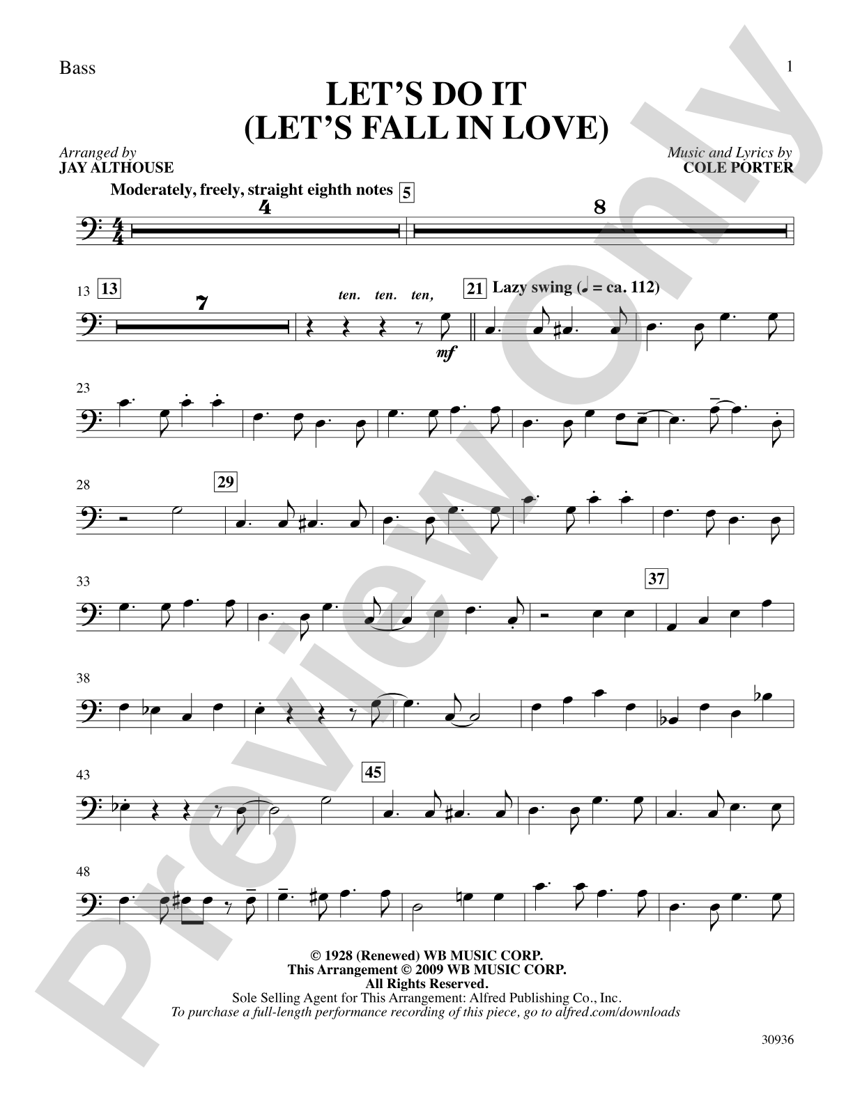 Let's Do It (Let's Fall in Love): String Bass: Choral SoundPax