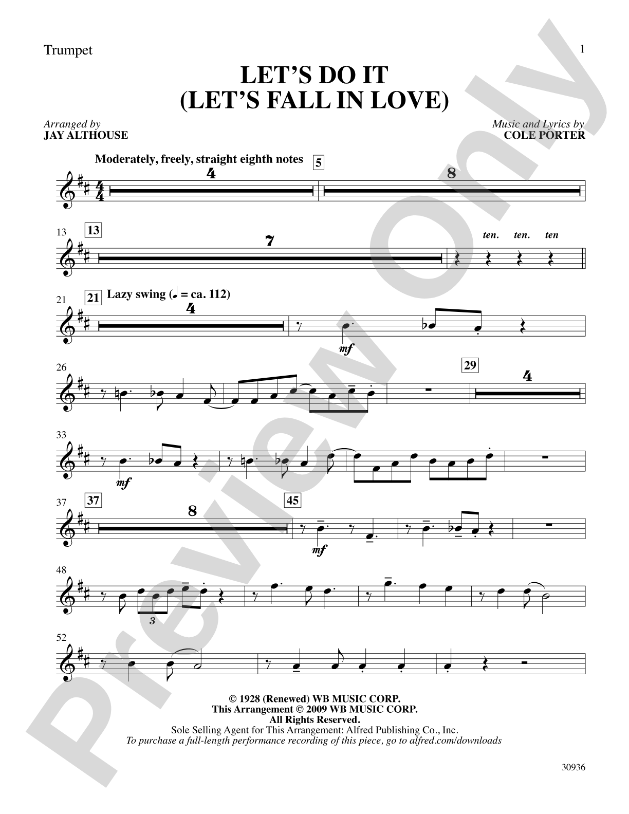 Let's Do It (Let's Fall in Love): 1st B-flat Trumpet: Choral SoundPax