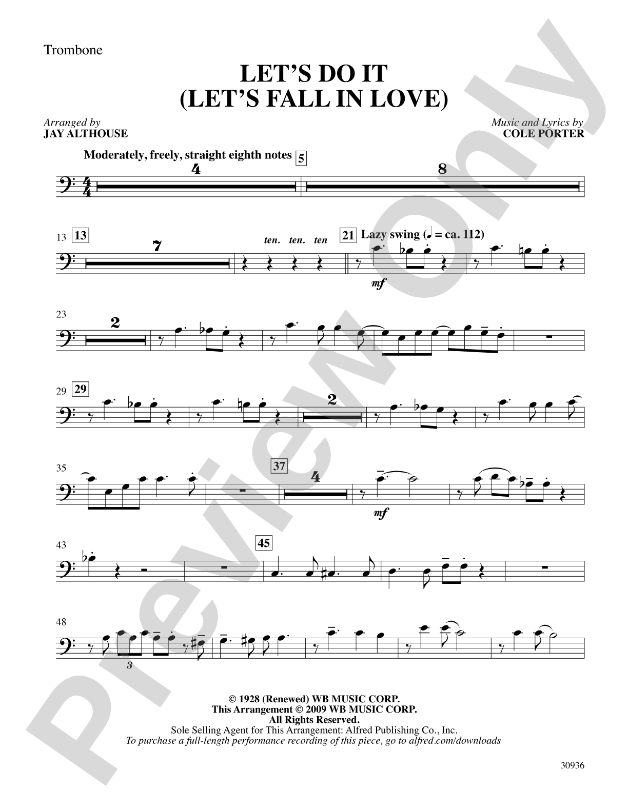 Let's Do It (Let's Fall in Love): 1st Trombone: Choral SoundPax