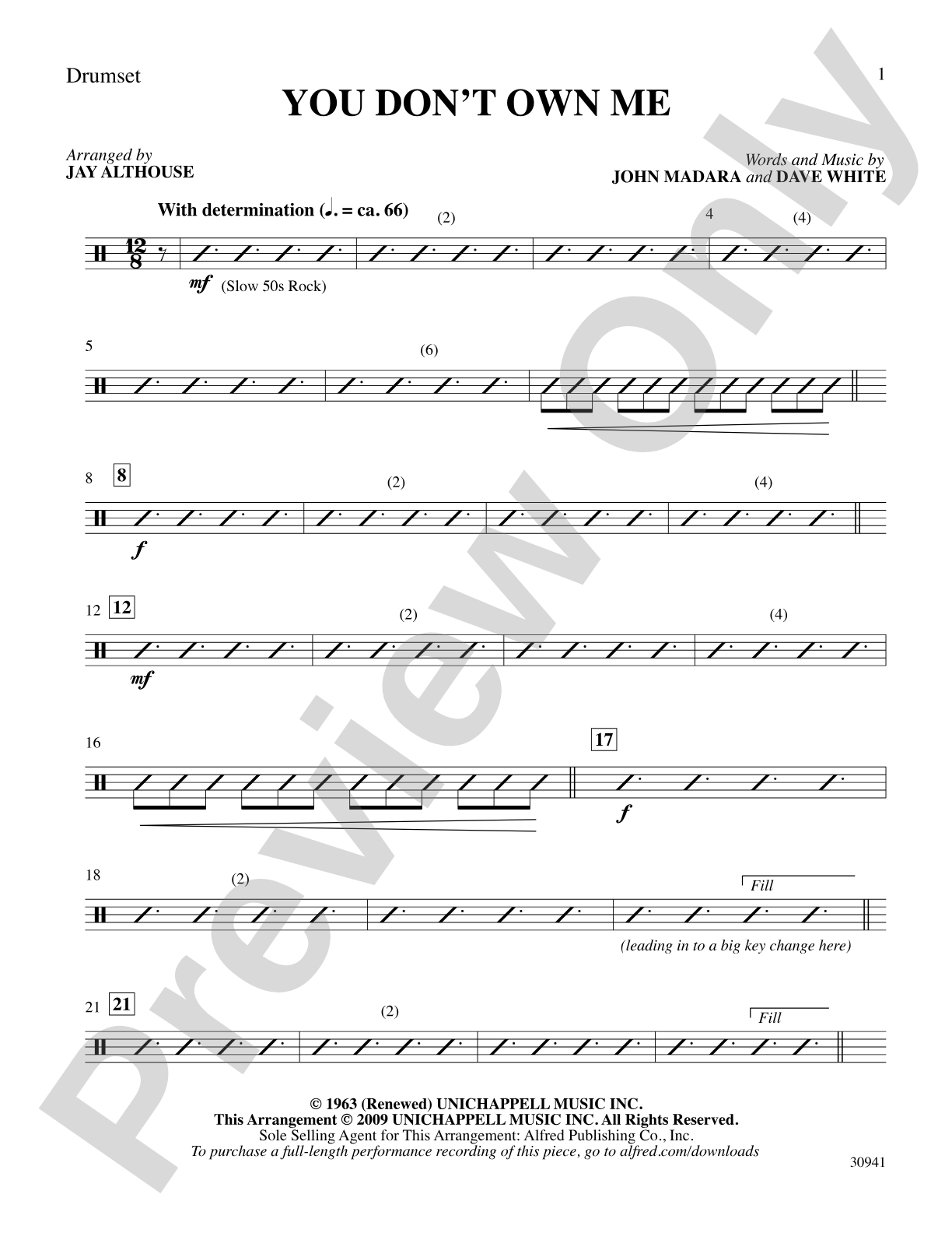 You Don't Own Me: Drums: Choral SoundPax