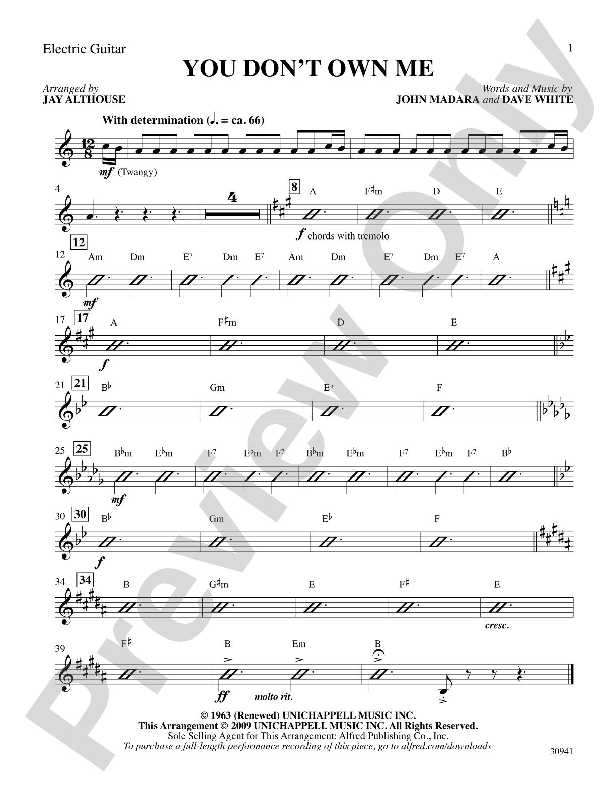 You Don't Own Me: Guitar: Choral SoundPax