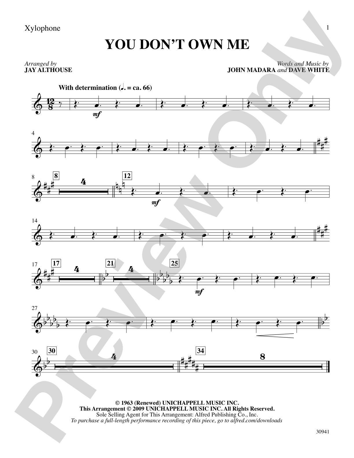 You Don't Own Me: Xylophone: Choral SoundPax