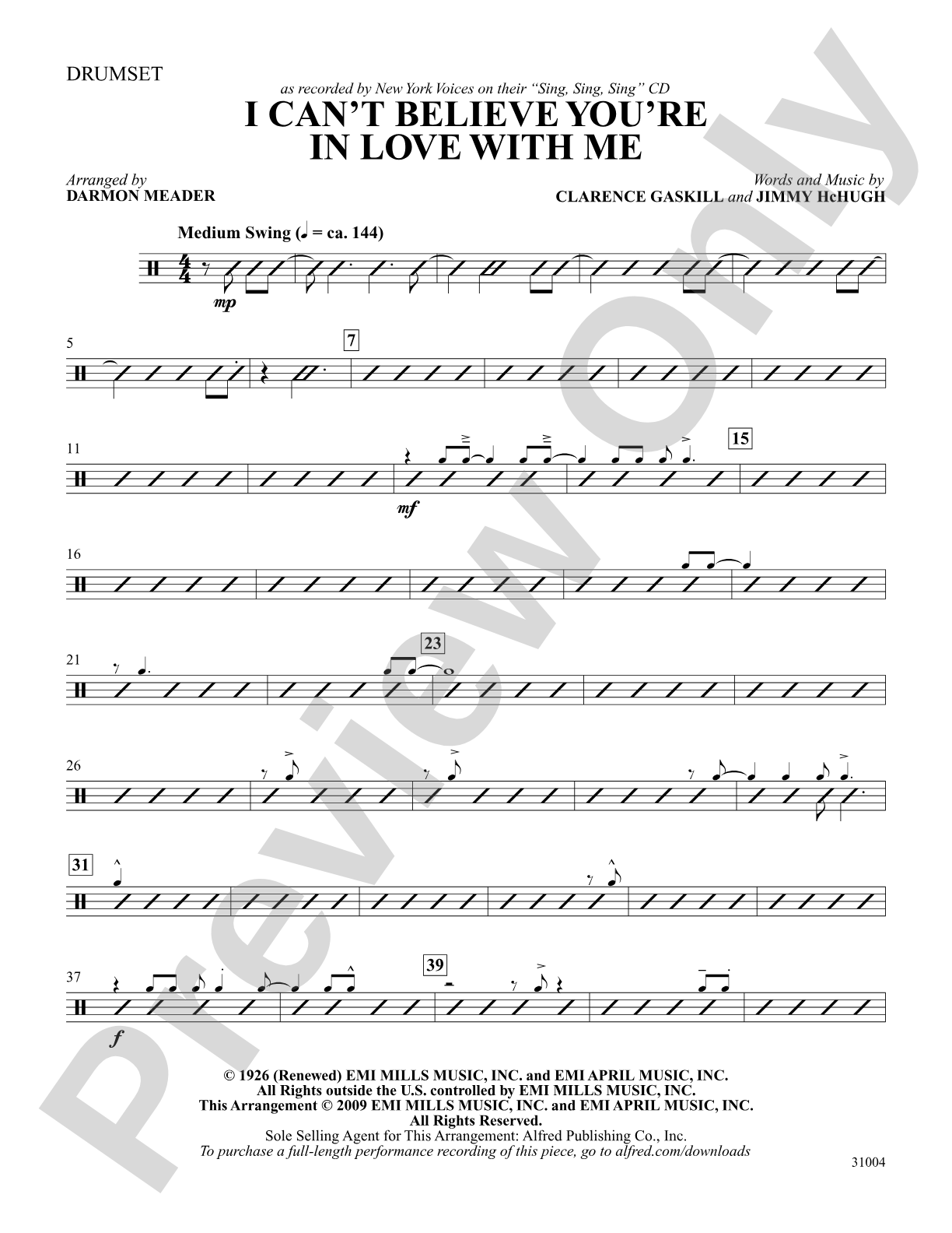 I Can't Believe That You're in Love with Me: Drums: Choral SoundPax