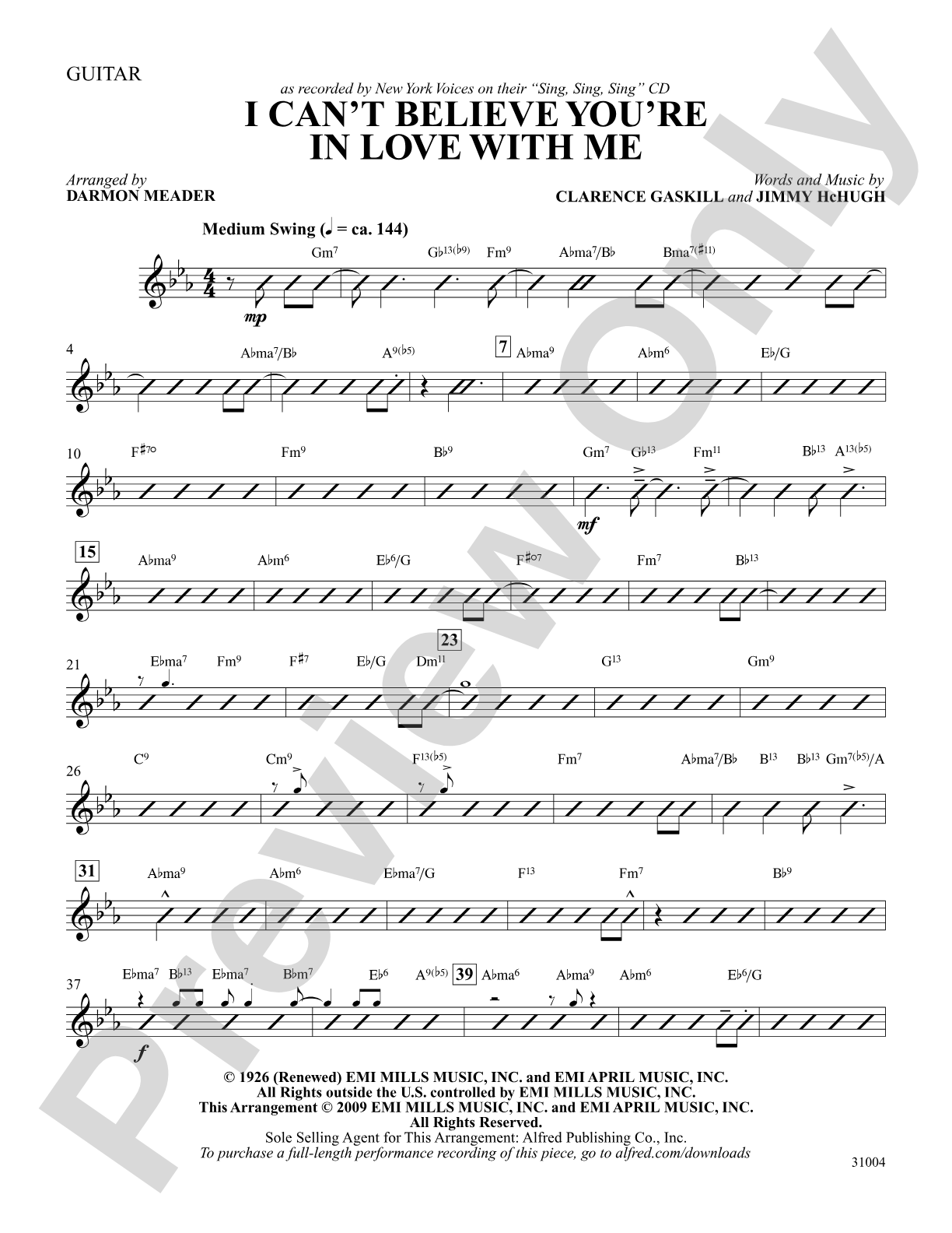 I Can't Believe That You're in Love with Me: Guitar: Choral SoundPax