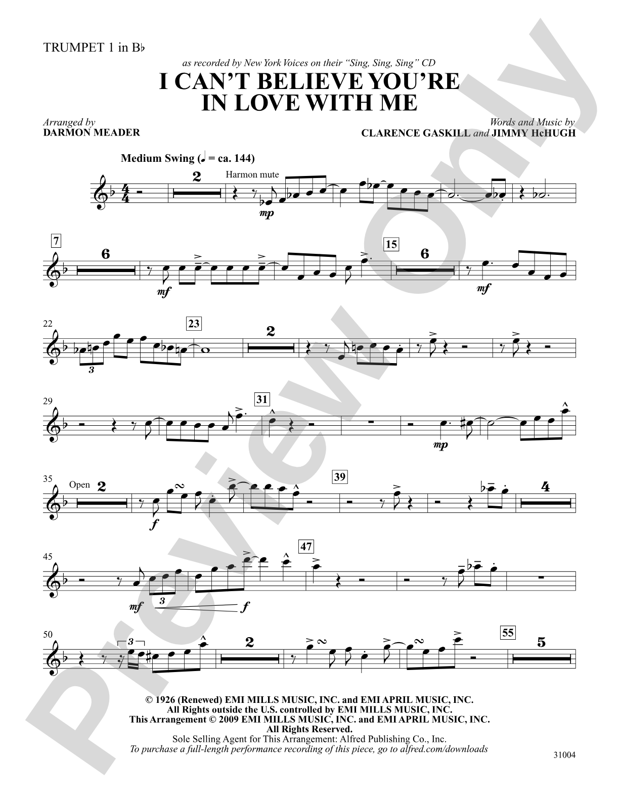 I Can't Believe That You're in Love with Me: 1st B-flat Trumpet: Choral SoundPax