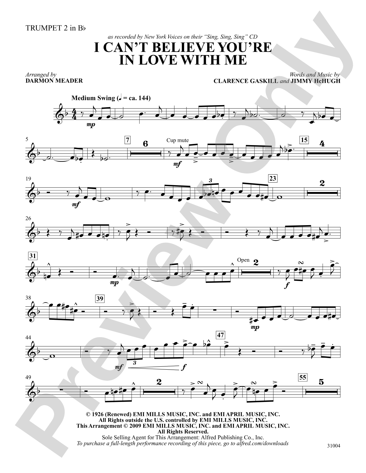 I Can't Believe That You're in Love with Me: 2nd B-flat Trumpet: Choral SoundPax
