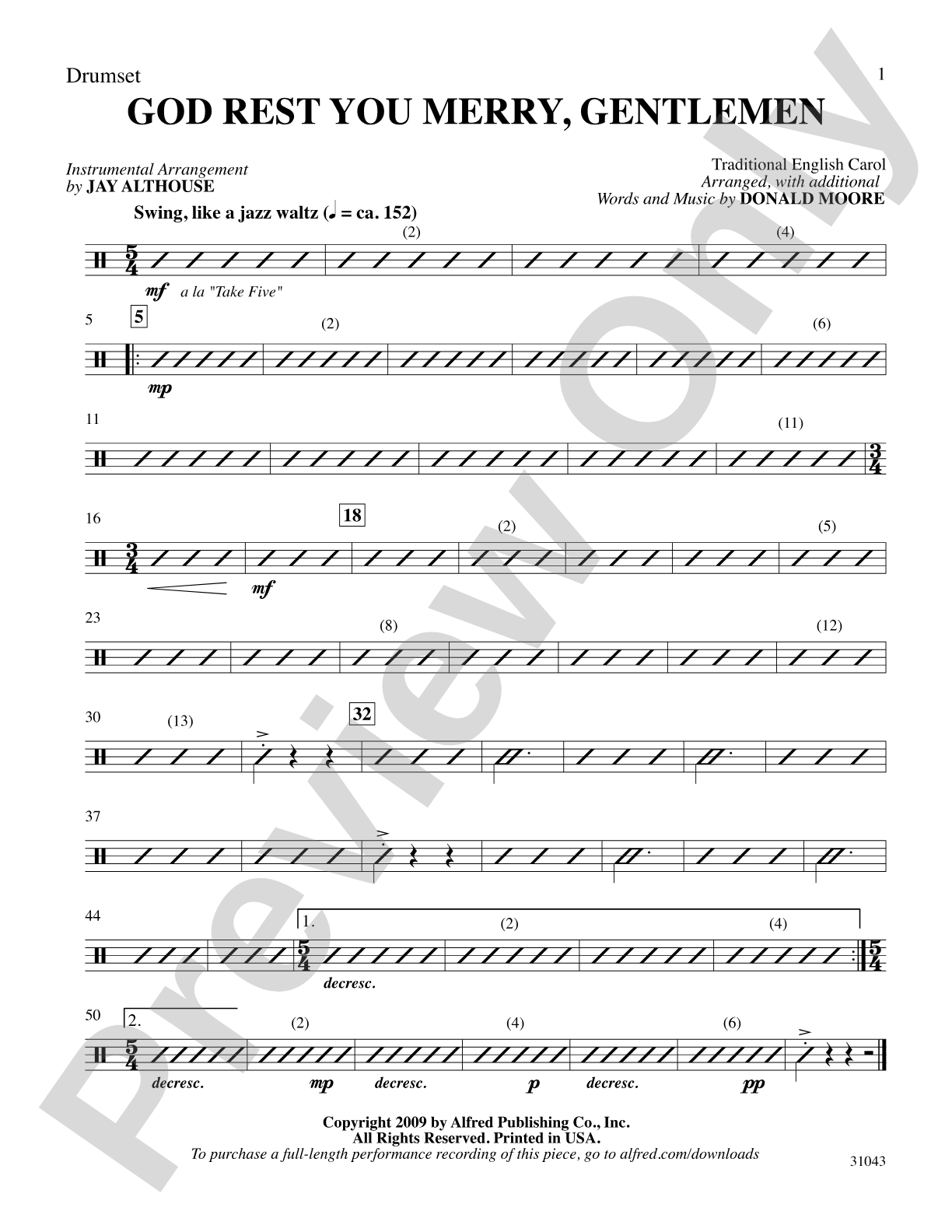 God Rest You Merry, Gentlemen: Drums: Choral SoundPax