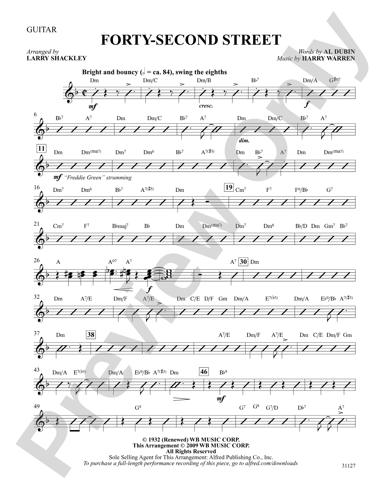 Forty-Second Street (from the musical Forty-Second Street): Guitar: Choral SoundPax