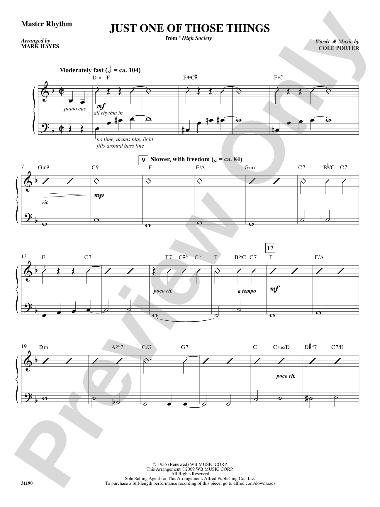 Just One of Those Things: Master Rhythm: Choral SoundPax