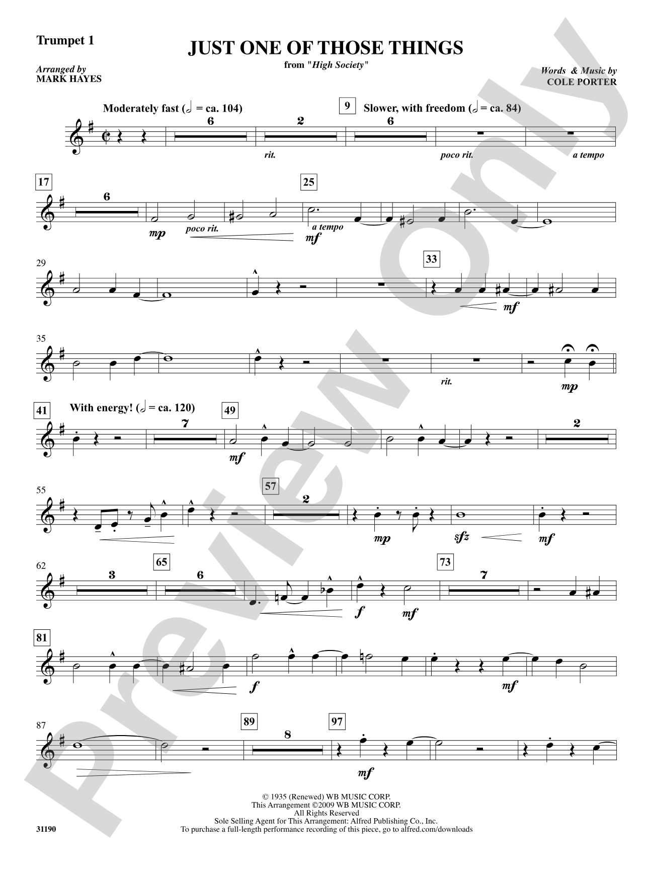 Just One of Those Things: 1st B-flat Trumpet: Choral SoundPax