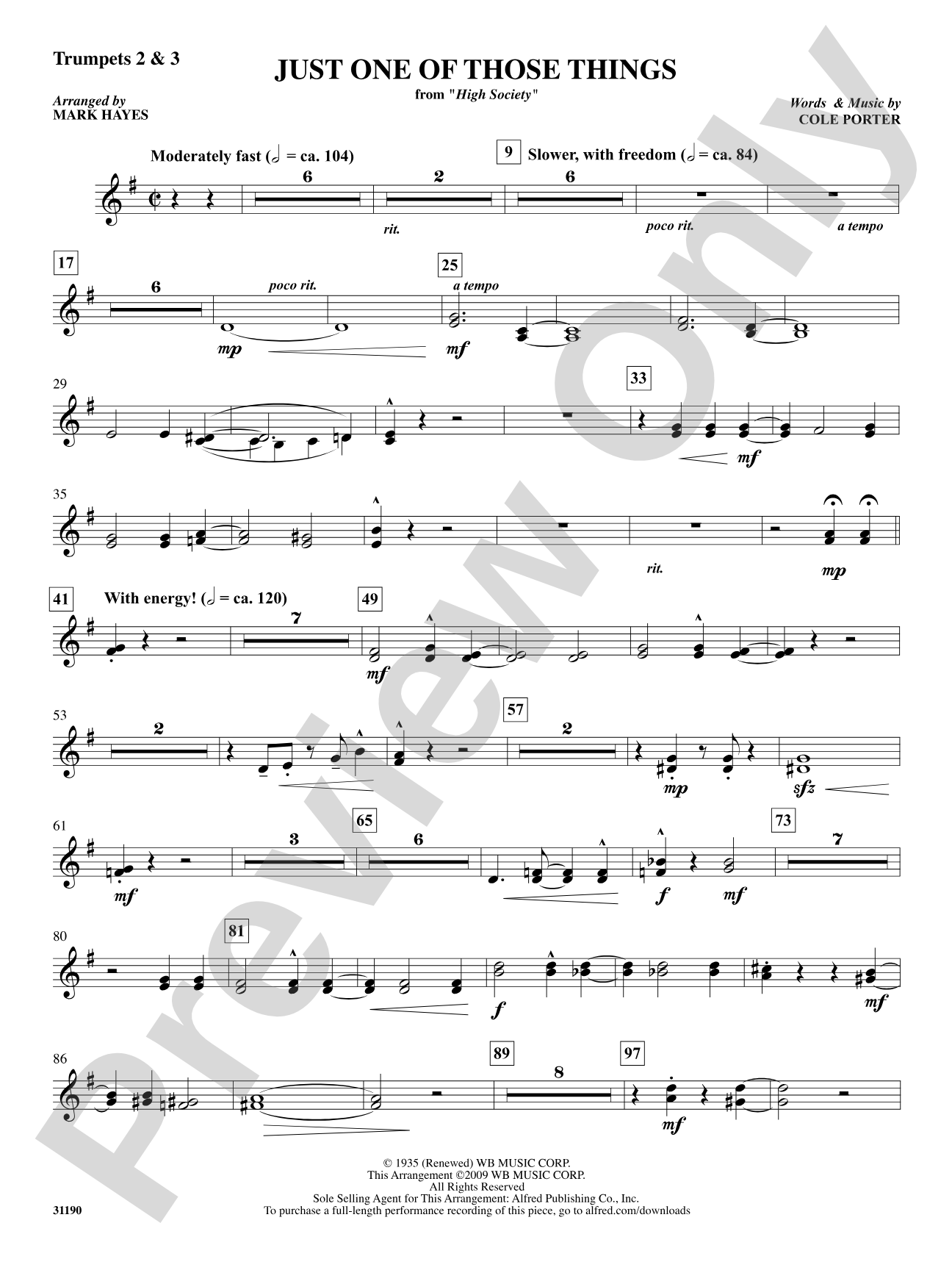 Just One of Those Things: 2nd & 3rd Trumpet: Choral SoundPax