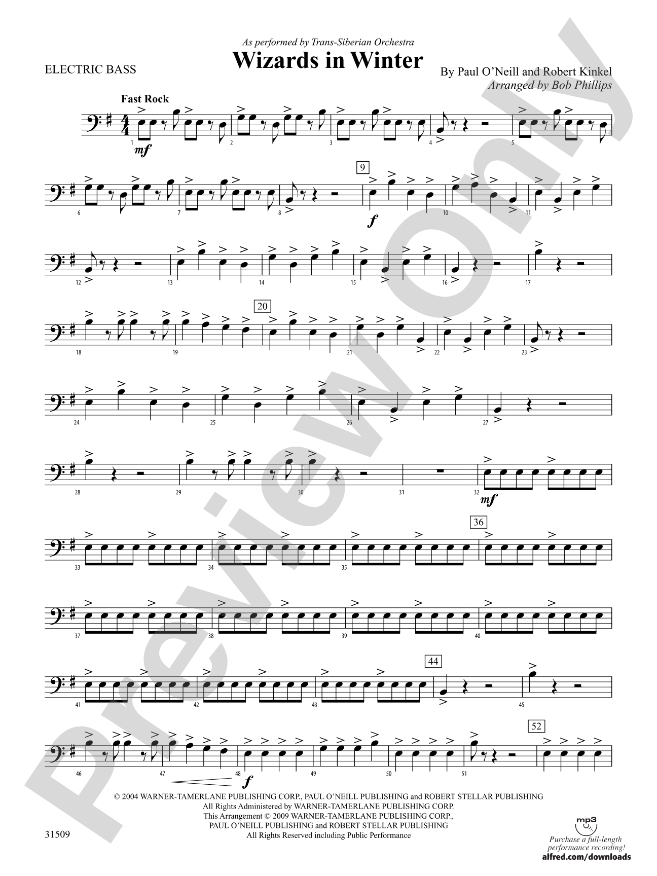 Wizards in Winter: Electric Bass