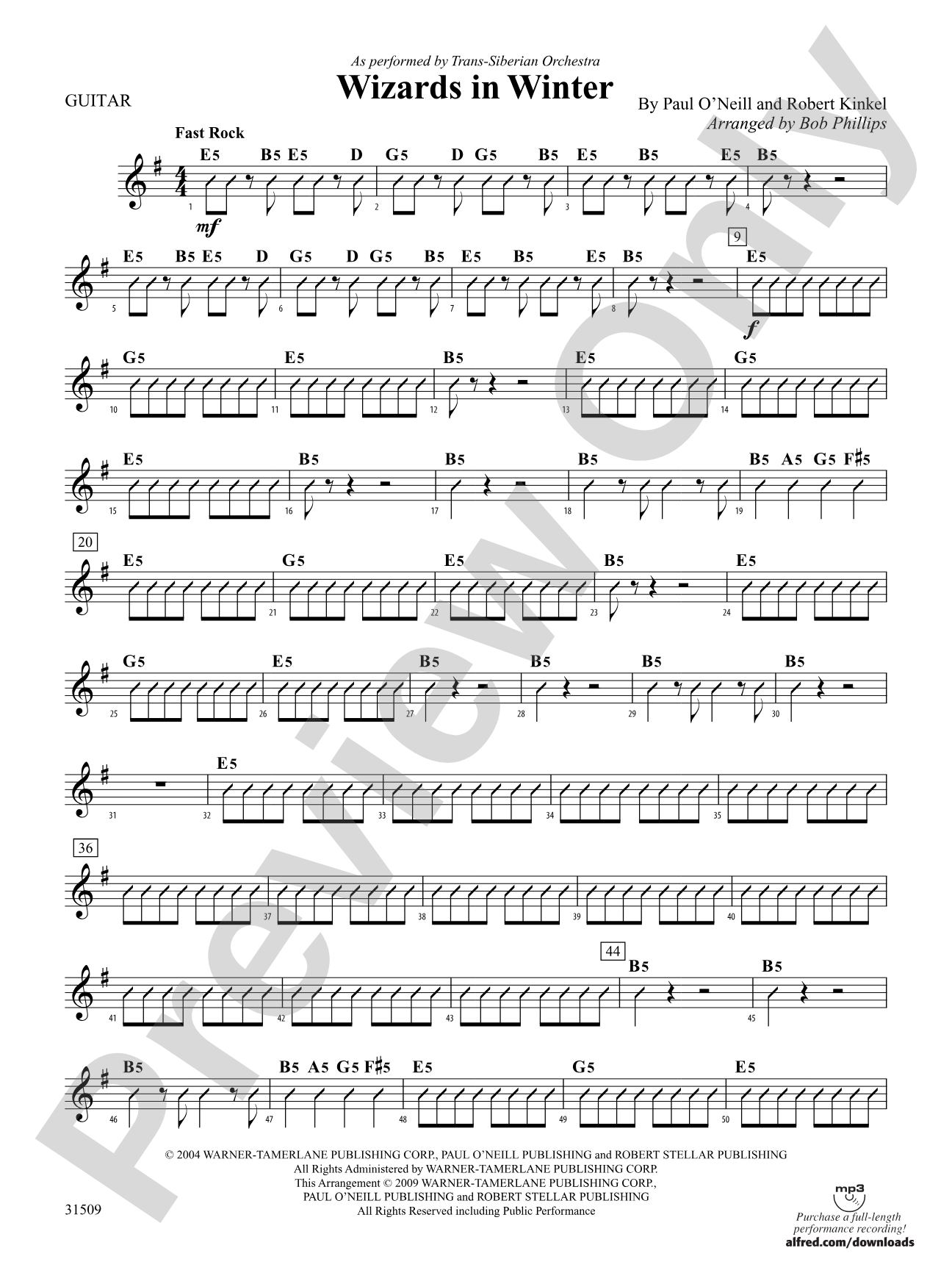Wizards in Winter: Guitar