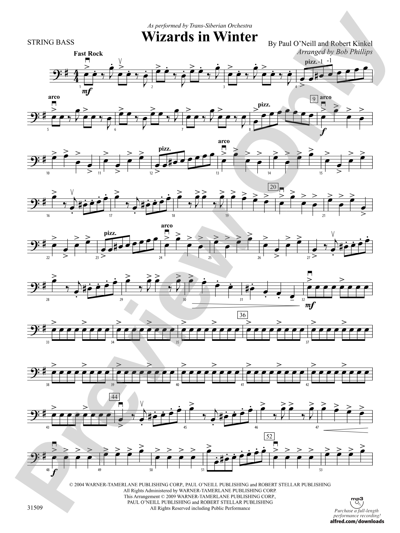 Wizards in Winter: String Bass