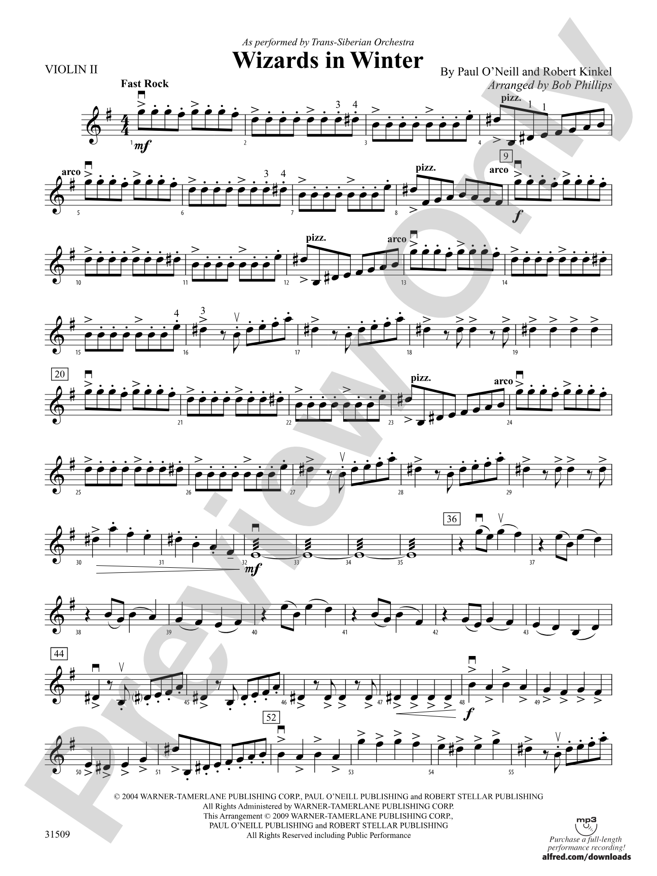 Wizards in Winter: 2nd Violin