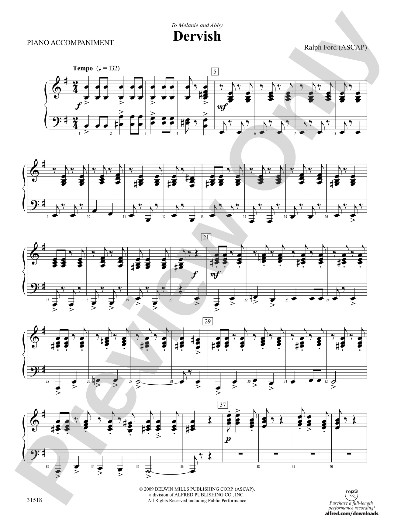 Dervish: Piano Accompaniment
