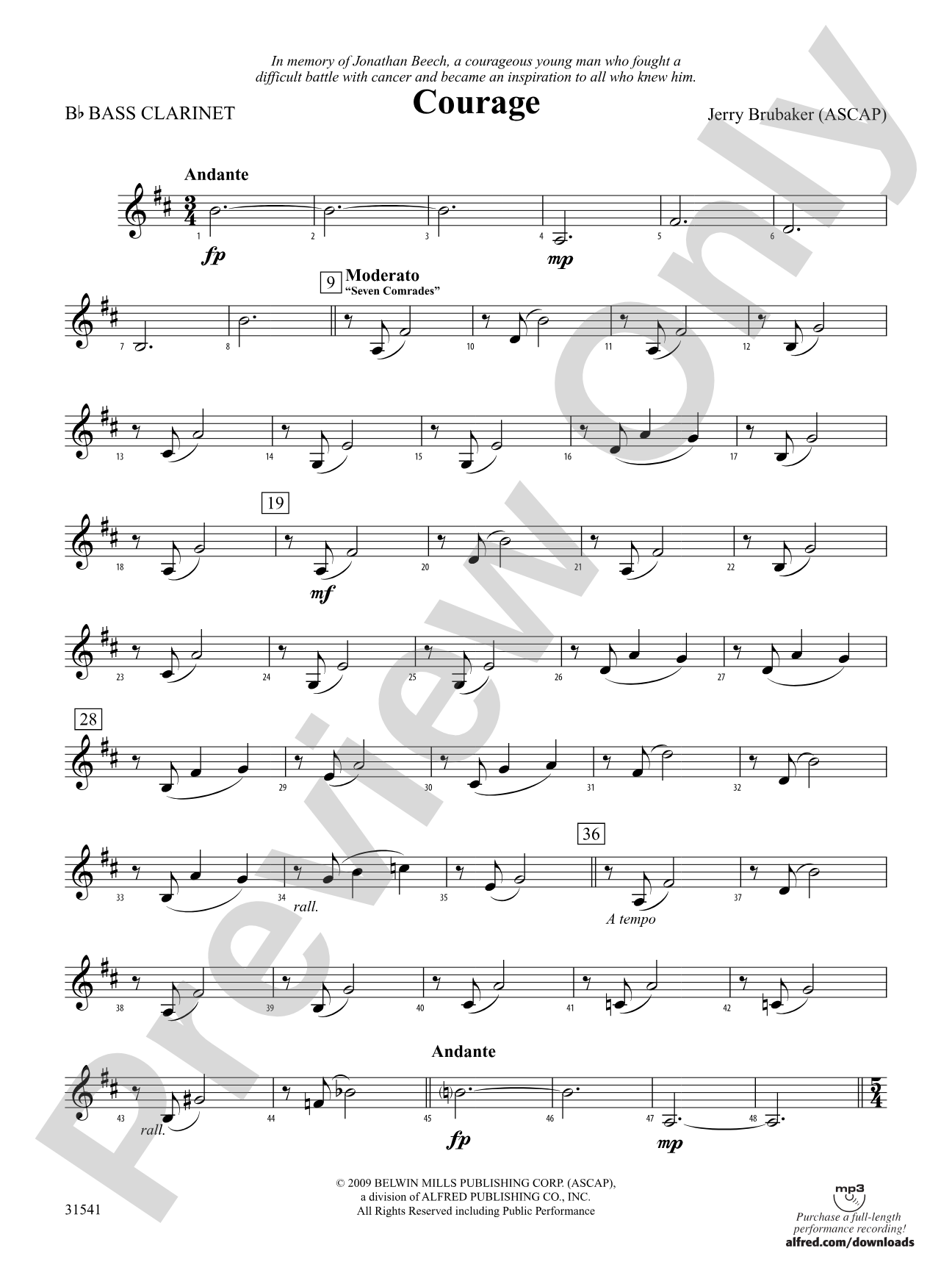 Courage: B-flat Bass Clarinet