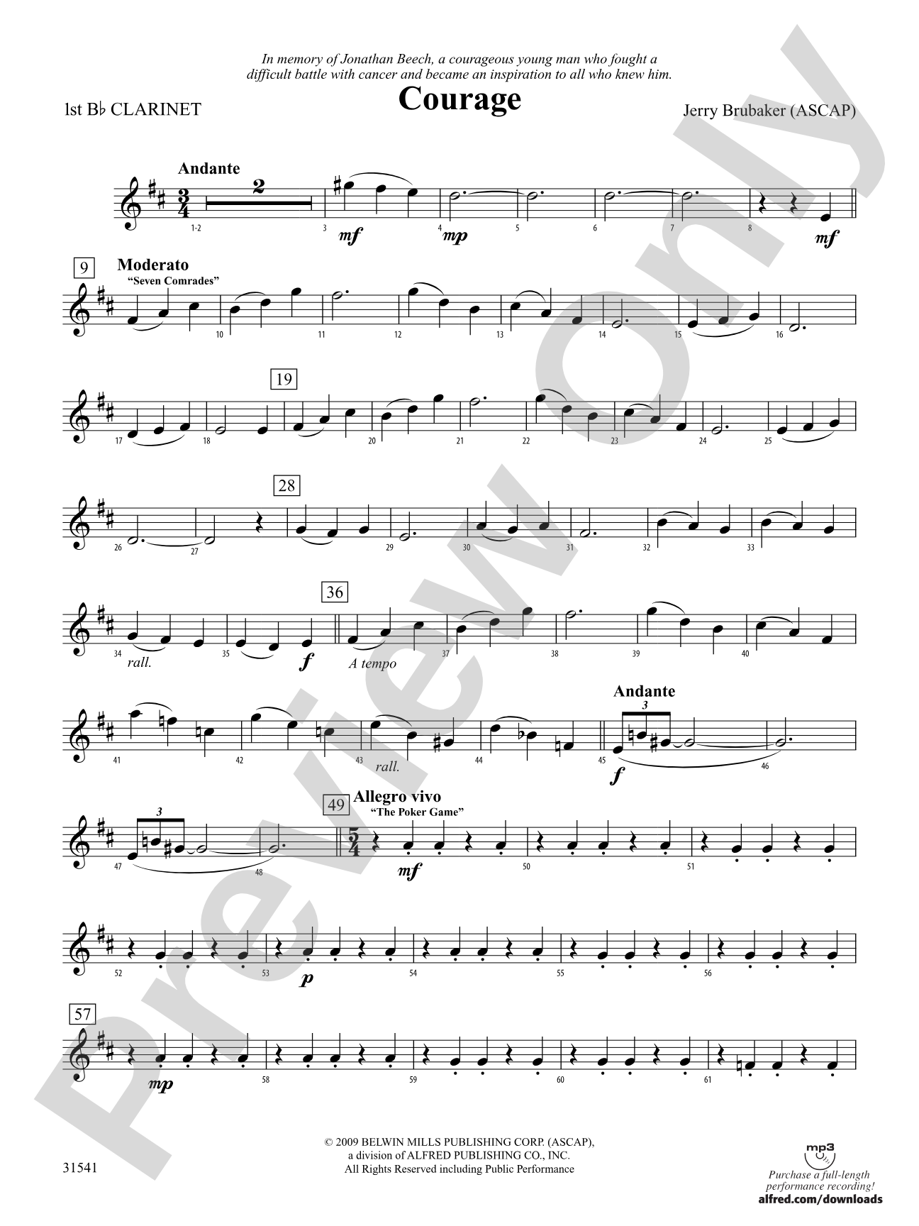Courage: 1st B-flat Clarinet