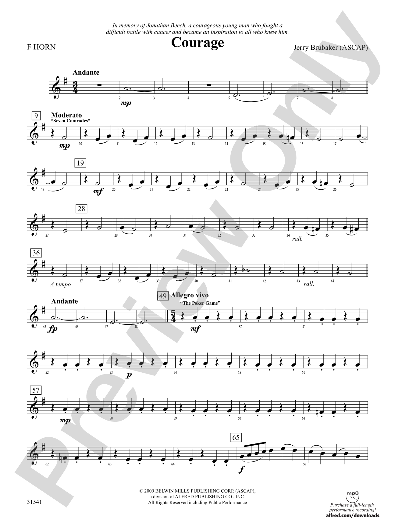 Courage: 1st F Horn