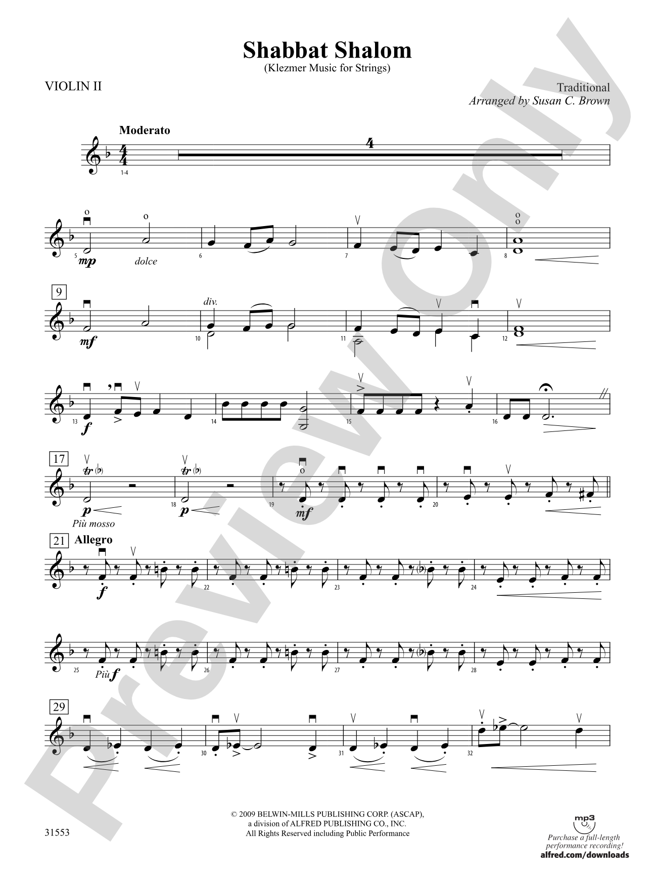 Shabbat Shalom: 2nd Violin