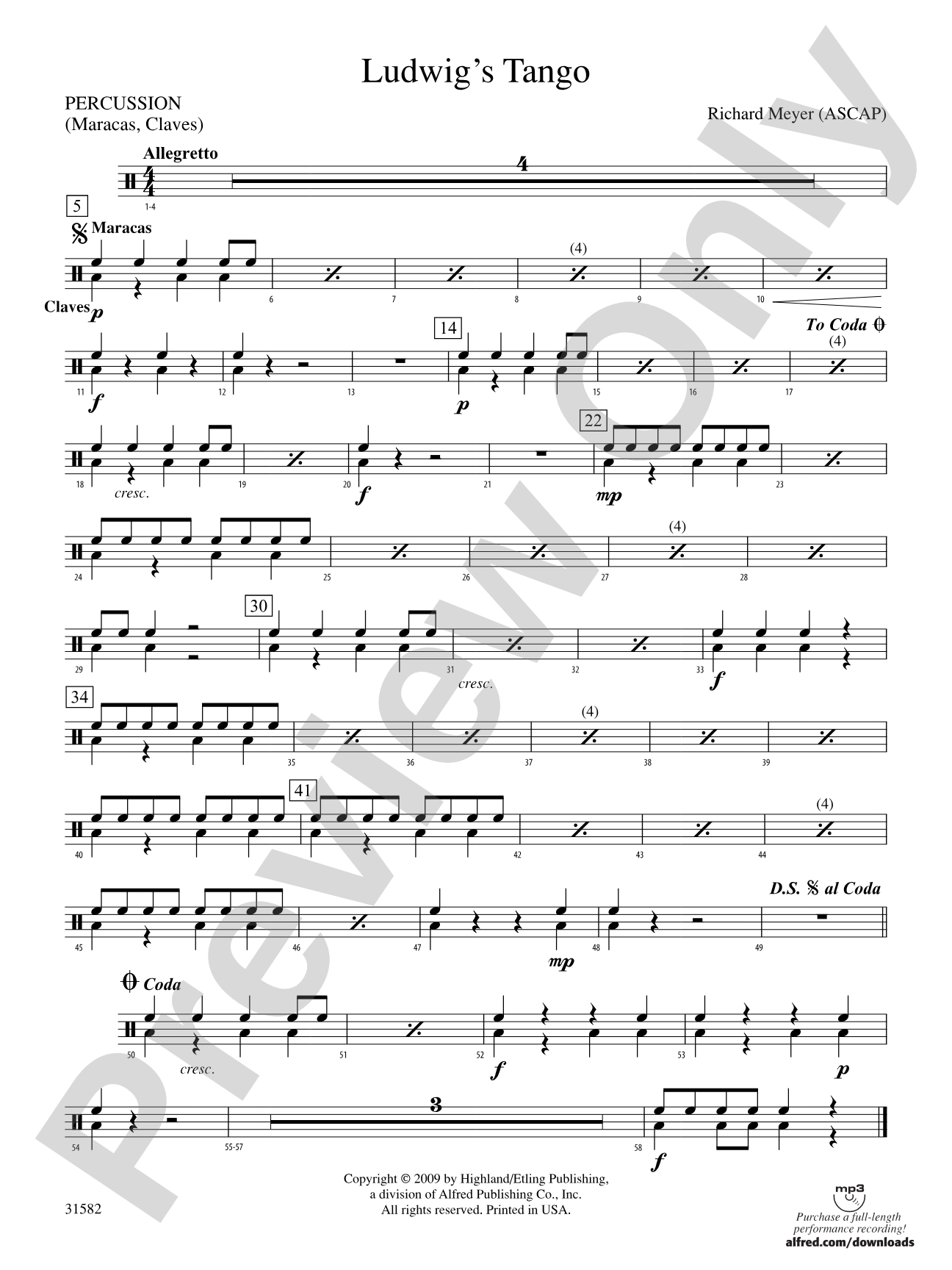 Ludwig's Tango: 1st Percussion