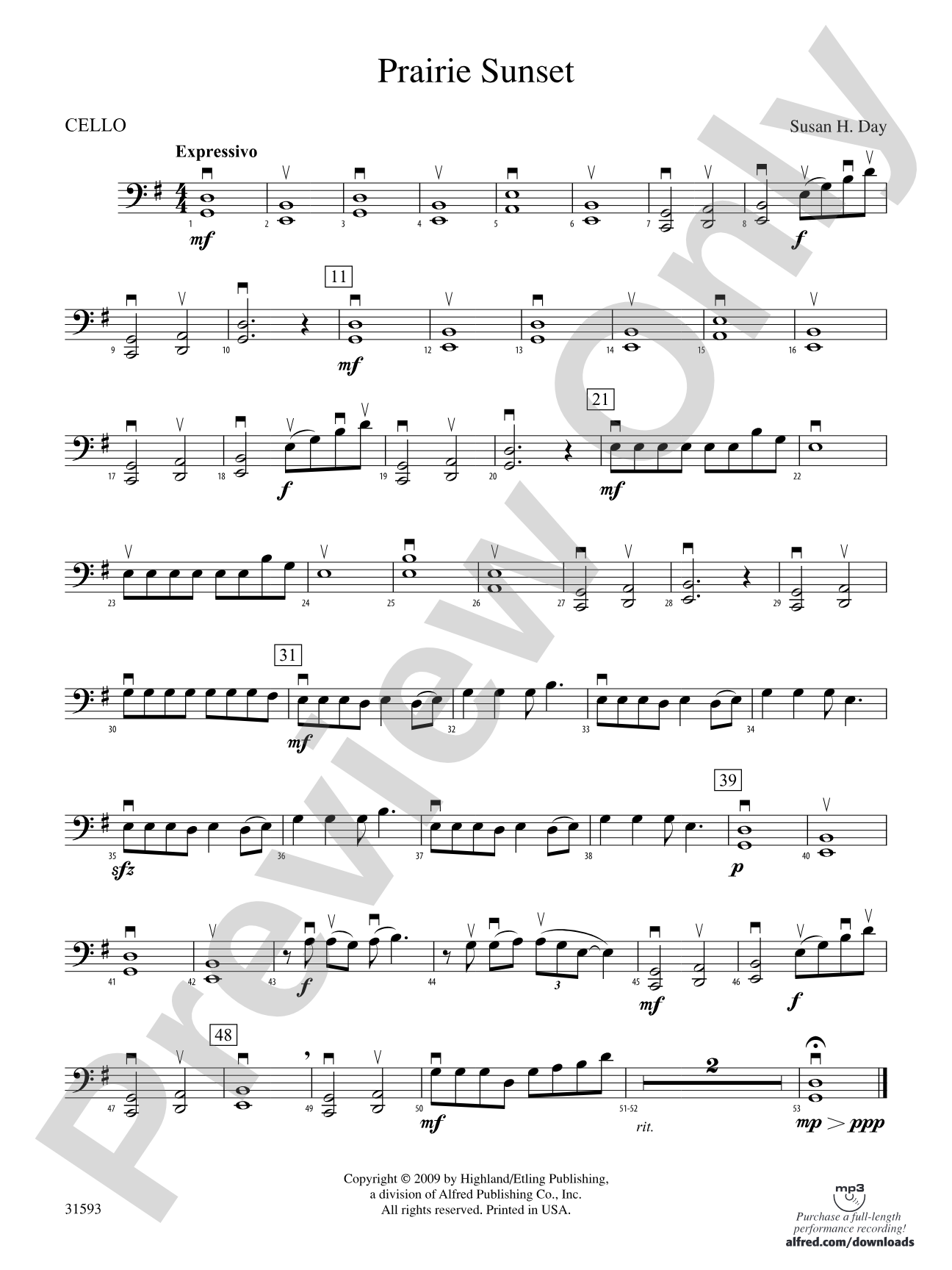 Prairie Sunset: Cello