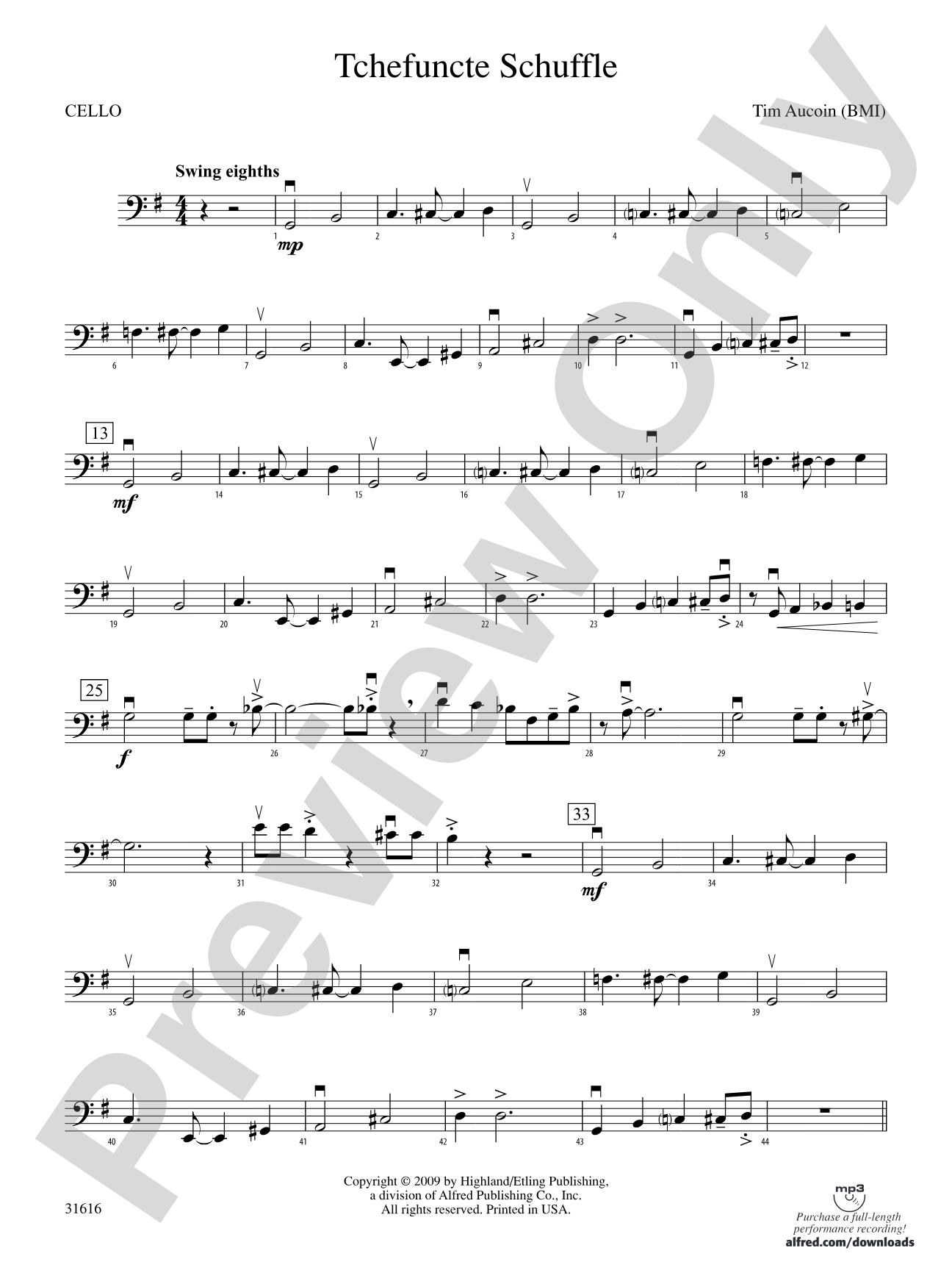 Tchefuncte Shuffle: Cello
