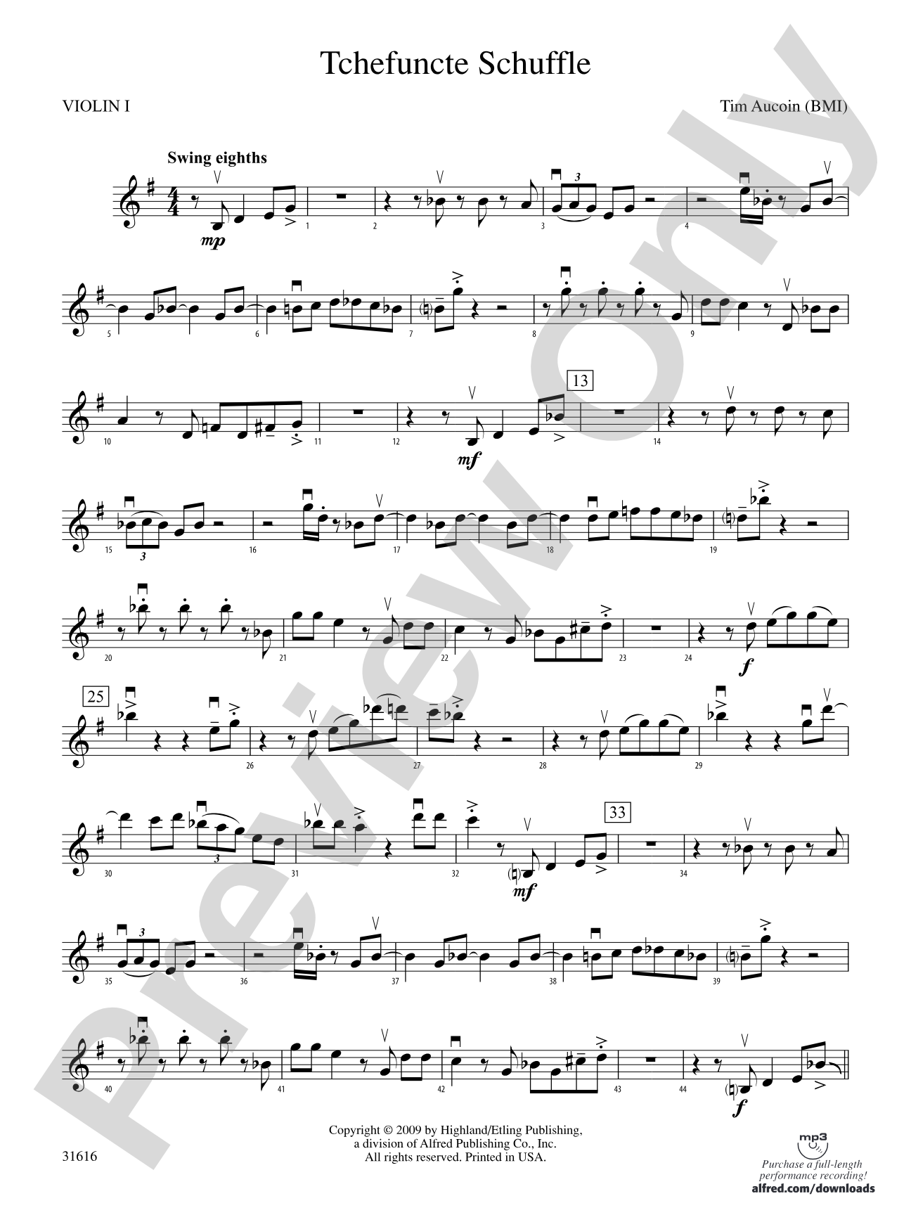 Tchefuncte Shuffle: 1st Violin