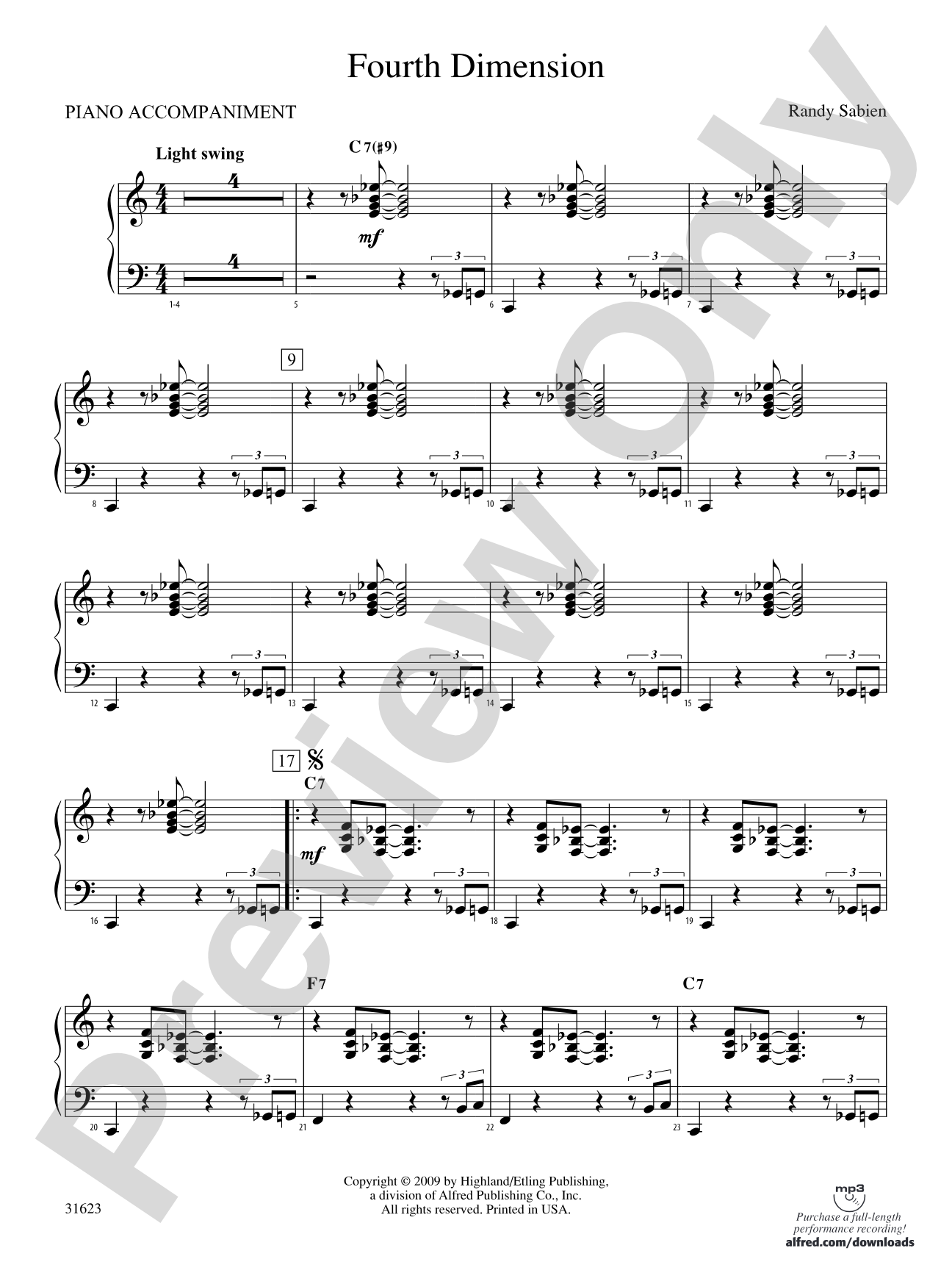 Fourth Dimension: Piano Accompaniment