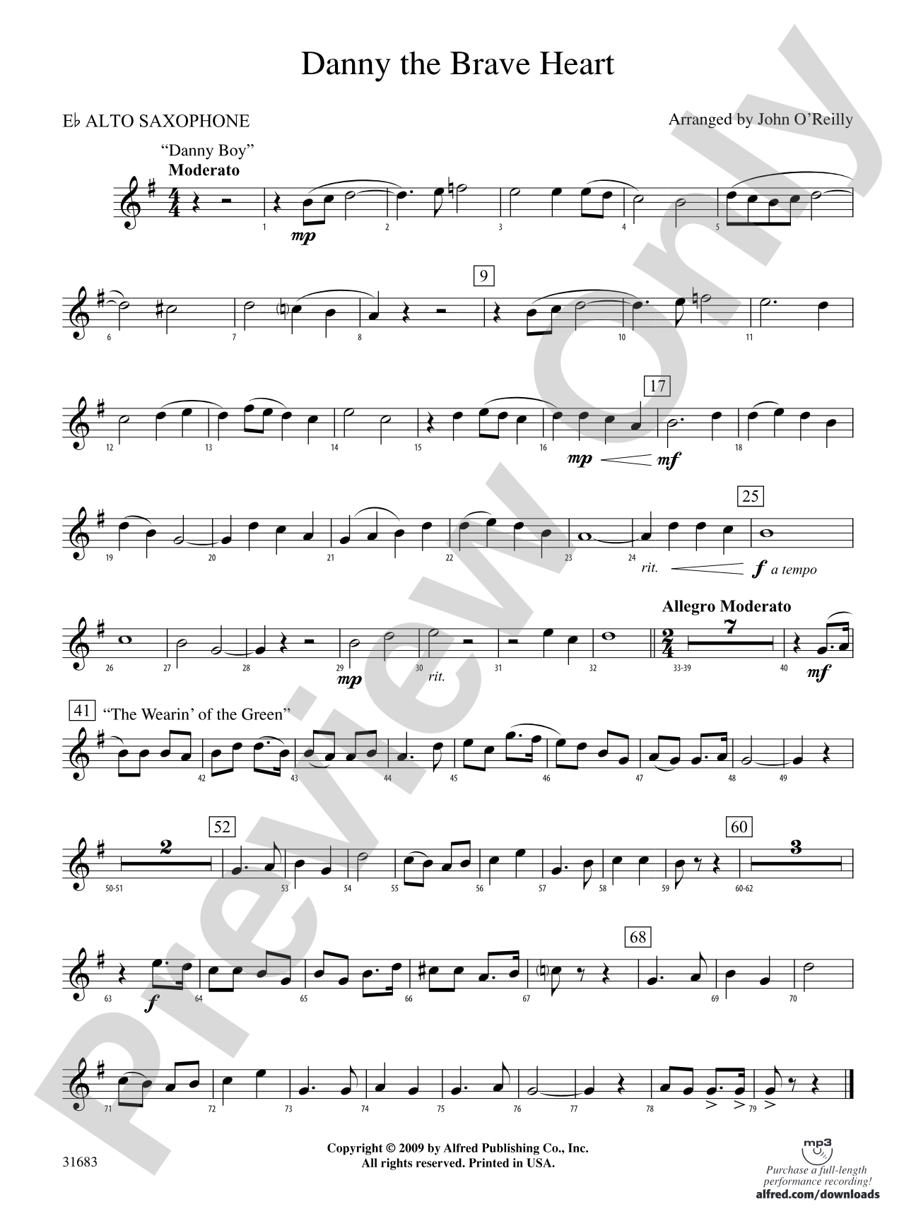 Danny the Brave Heart: E-flat Alto Saxophone