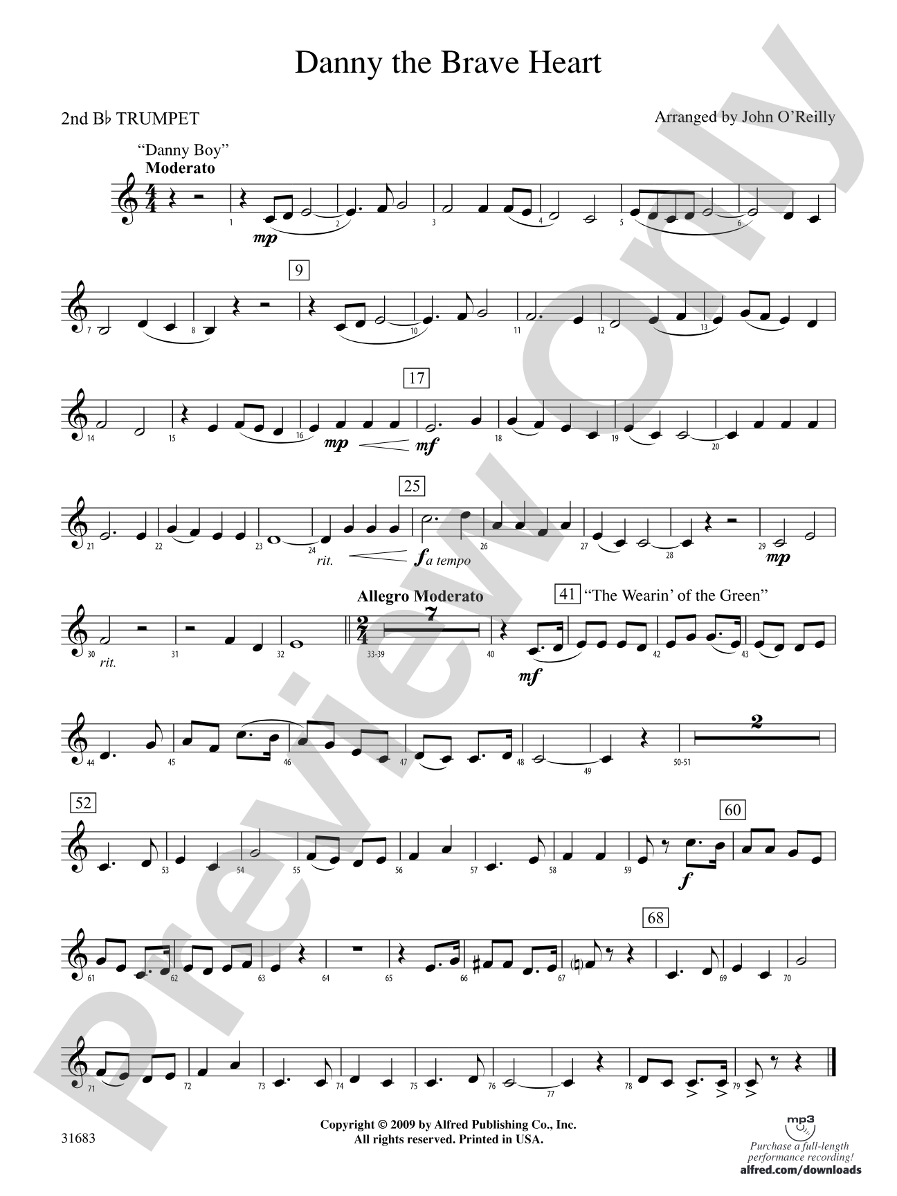 Danny the Brave Heart: 2nd B-flat Trumpet