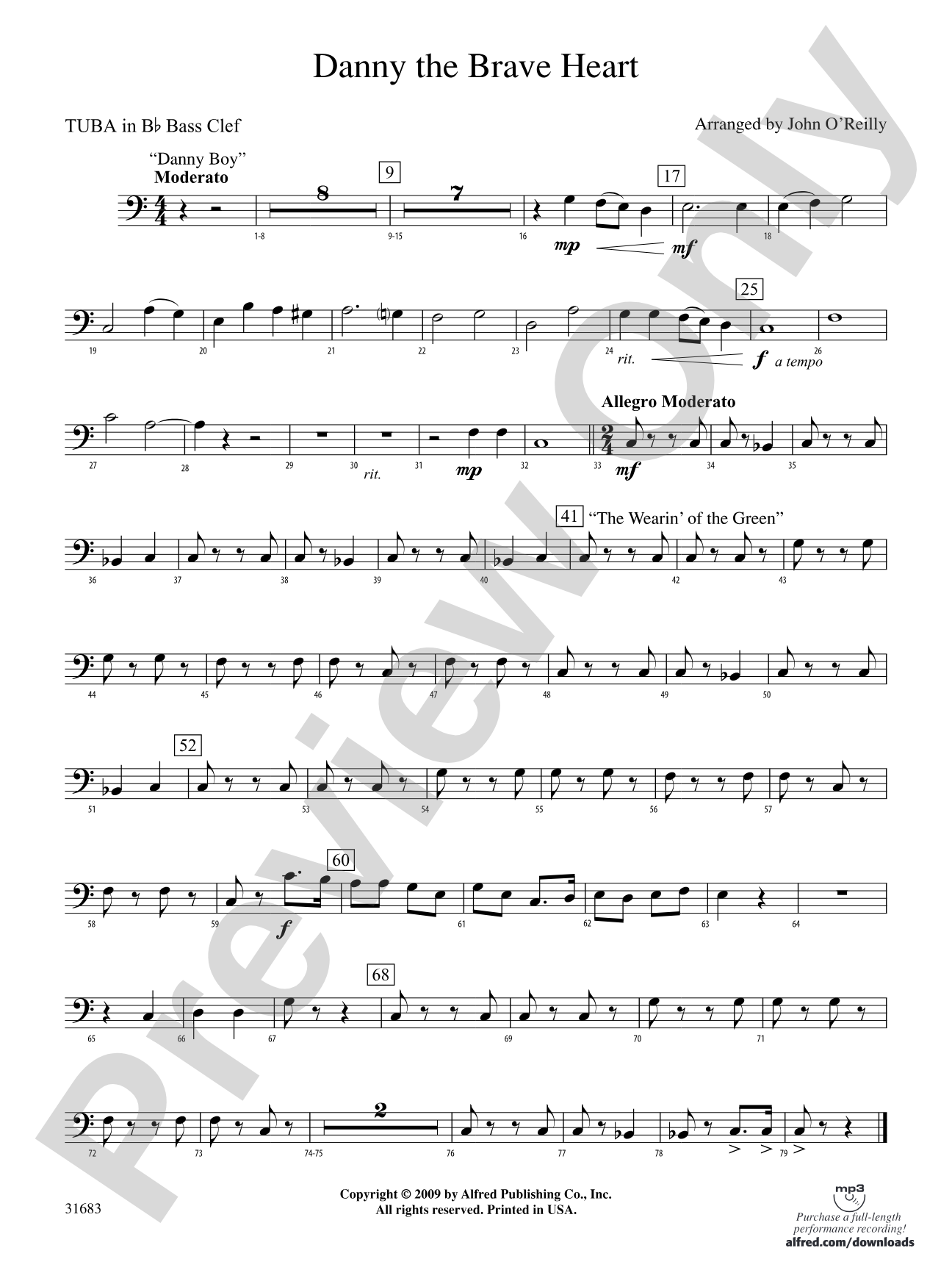 Danny the Brave Heart: (wp) B-flat Tuba B.C.